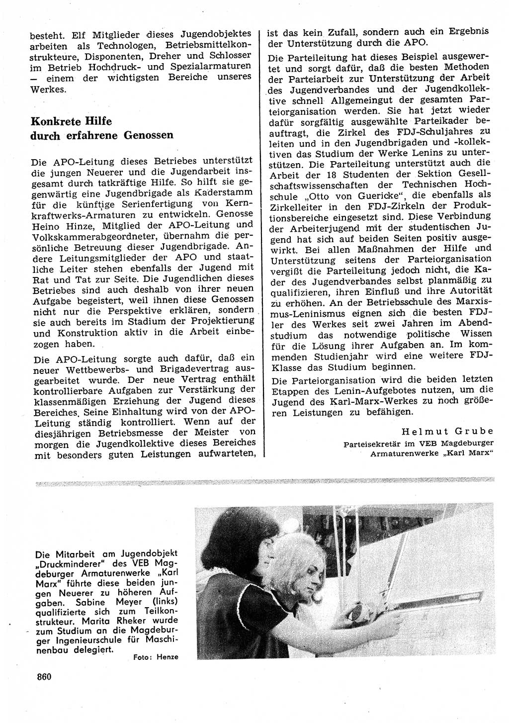 Neuer Weg (NW), Organ des Zentralkomitees (ZK) der SED (Sozialistische Einheitspartei Deutschlands) für Fragen des Parteilebens, 25. Jahrgang [Deutsche Demokratische Republik (DDR)] 1970, Seite 860 (NW ZK SED DDR 1970, S. 860)
