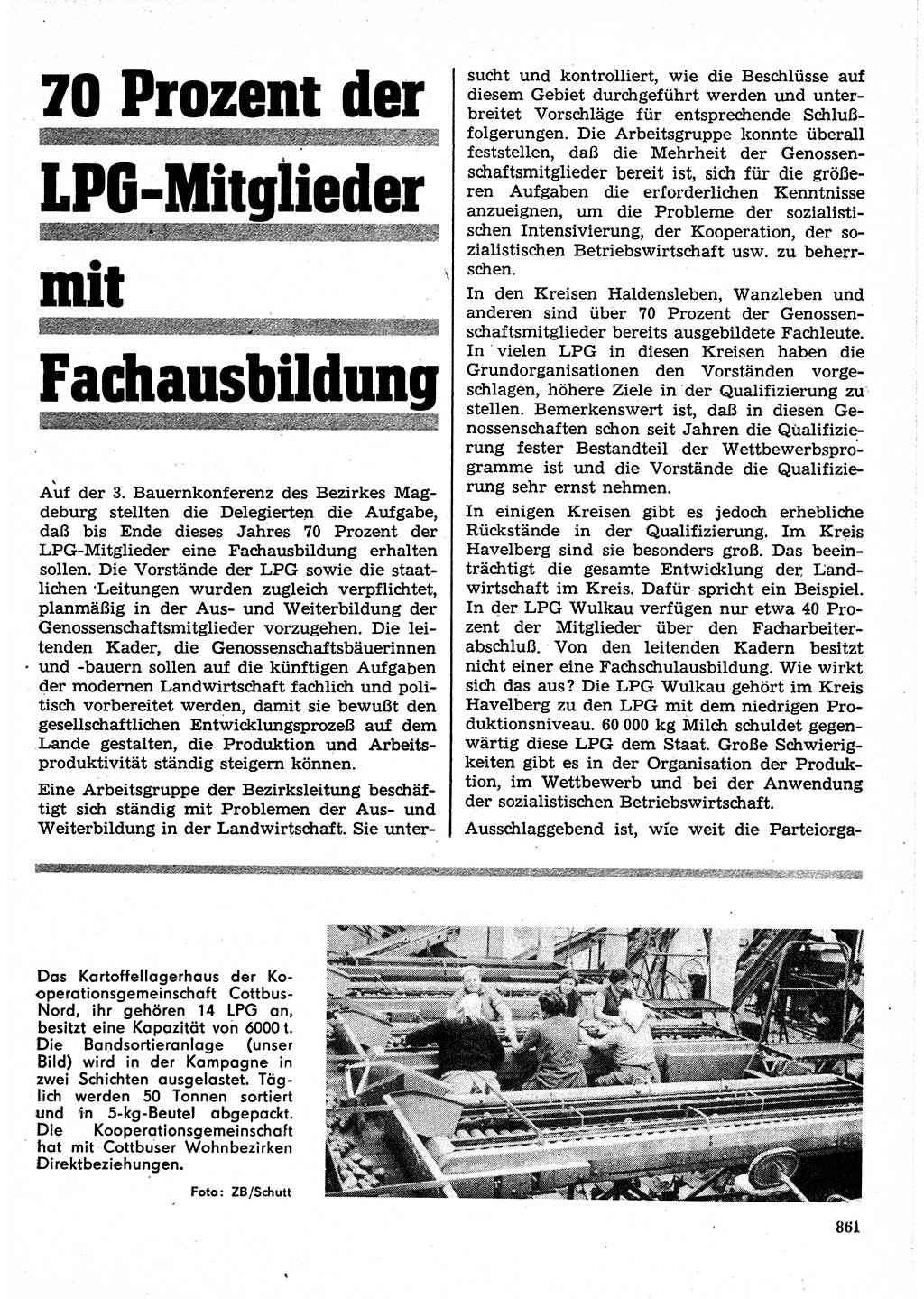 Neuer Weg (NW), Organ des Zentralkomitees (ZK) der SED (Sozialistische Einheitspartei Deutschlands) für Fragen des Parteilebens, 25. Jahrgang [Deutsche Demokratische Republik (DDR)] 1970, Seite 861 (NW ZK SED DDR 1970, S. 861)