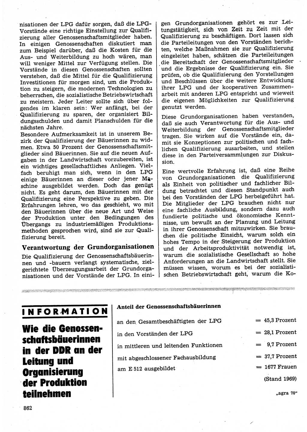 Neuer Weg (NW), Organ des Zentralkomitees (ZK) der SED (Sozialistische Einheitspartei Deutschlands) für Fragen des Parteilebens, 25. Jahrgang [Deutsche Demokratische Republik (DDR)] 1970, Seite 862 (NW ZK SED DDR 1970, S. 862)