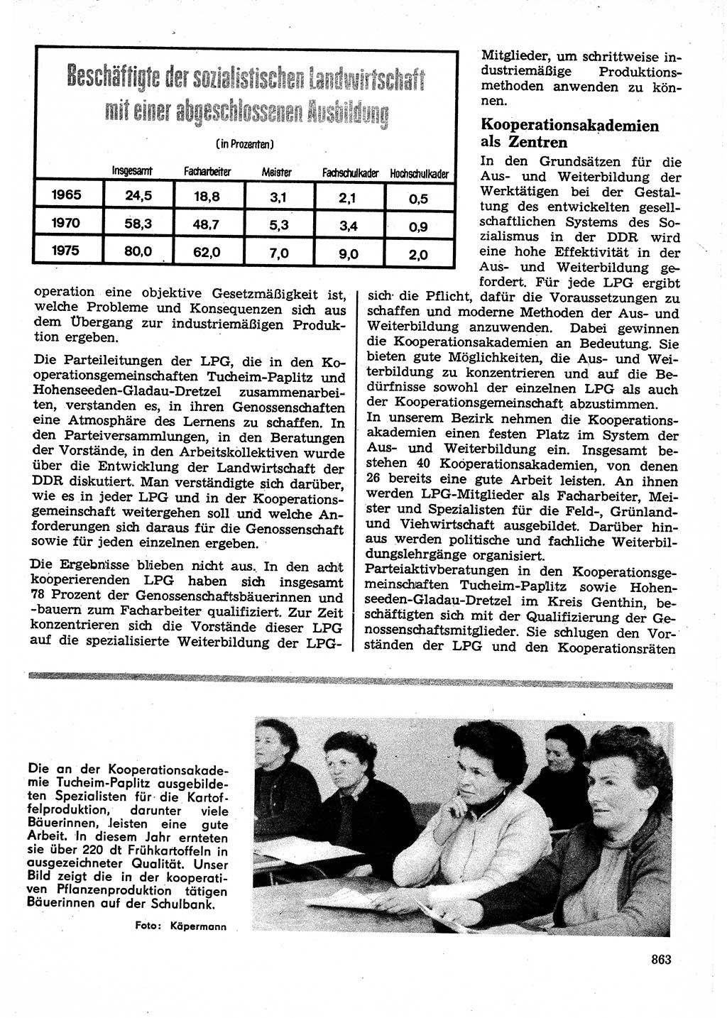 Neuer Weg (NW), Organ des Zentralkomitees (ZK) der SED (Sozialistische Einheitspartei Deutschlands) für Fragen des Parteilebens, 25. Jahrgang [Deutsche Demokratische Republik (DDR)] 1970, Seite 863 (NW ZK SED DDR 1970, S. 863)