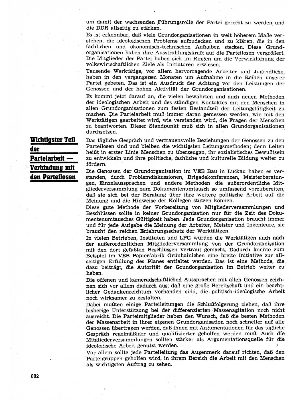 Neuer Weg (NW), Organ des Zentralkomitees (ZK) der SED (Sozialistische Einheitspartei Deutschlands) für Fragen des Parteilebens, 25. Jahrgang [Deutsche Demokratische Republik (DDR)] 1970, Seite 882 (NW ZK SED DDR 1970, S. 882)