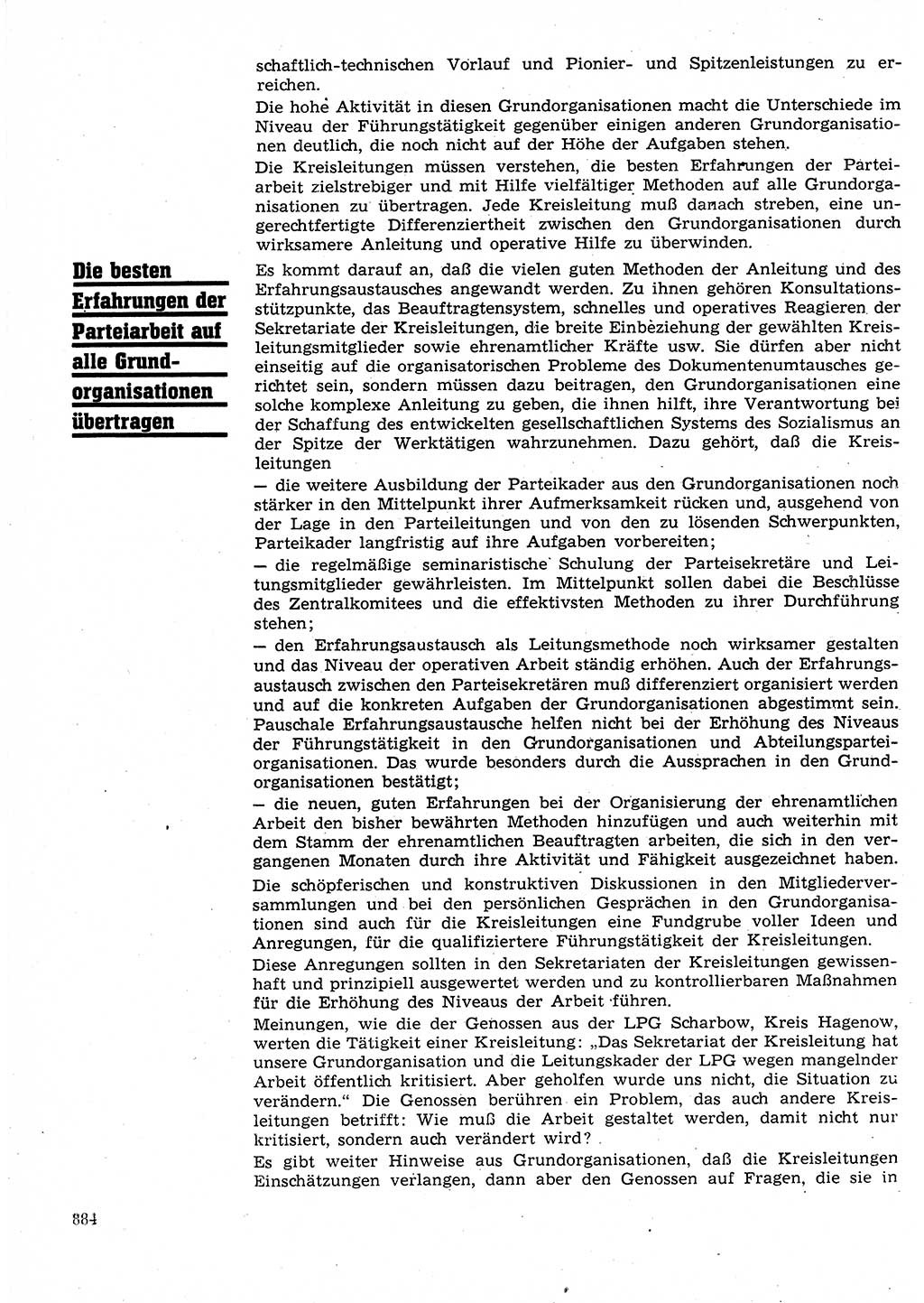 Neuer Weg (NW), Organ des Zentralkomitees (ZK) der SED (Sozialistische Einheitspartei Deutschlands) für Fragen des Parteilebens, 25. Jahrgang [Deutsche Demokratische Republik (DDR)] 1970, Seite 884 (NW ZK SED DDR 1970, S. 884)