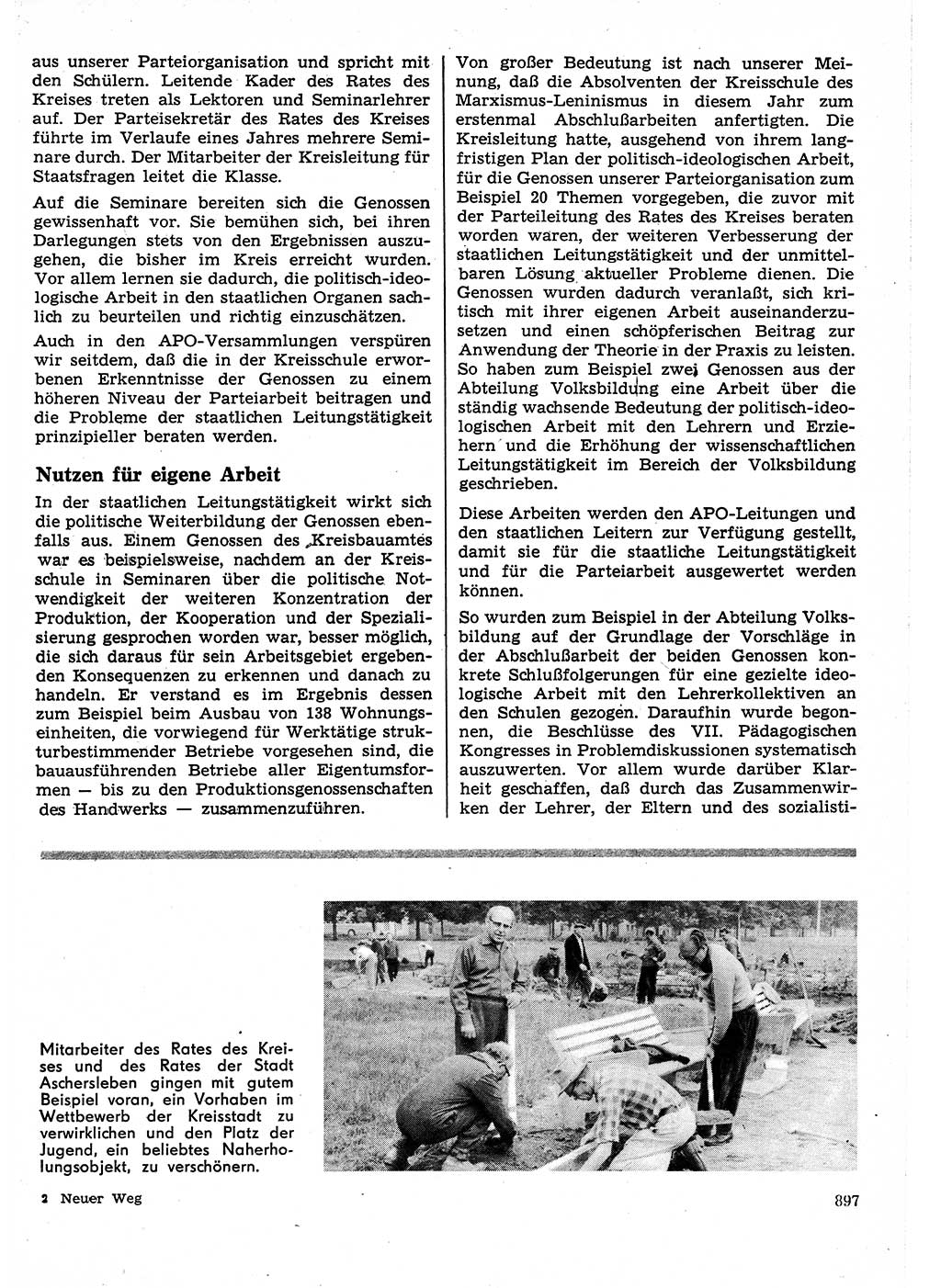 Neuer Weg (NW), Organ des Zentralkomitees (ZK) der SED (Sozialistische Einheitspartei Deutschlands) für Fragen des Parteilebens, 25. Jahrgang [Deutsche Demokratische Republik (DDR)] 1970, Seite 897 (NW ZK SED DDR 1970, S. 897)