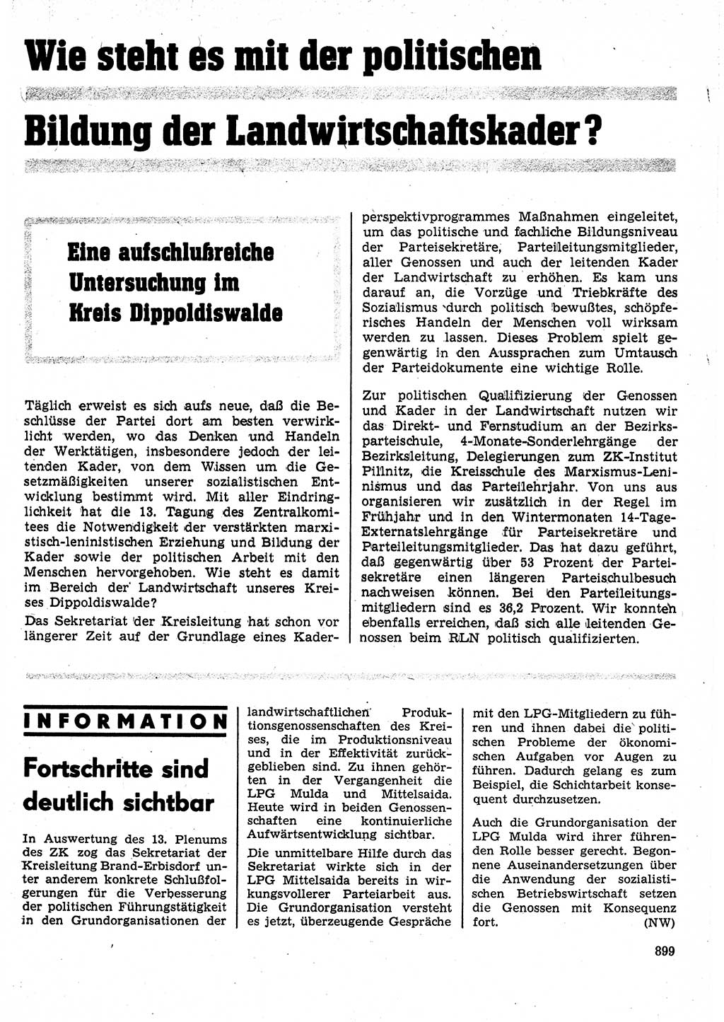 Neuer Weg (NW), Organ des Zentralkomitees (ZK) der SED (Sozialistische Einheitspartei Deutschlands) für Fragen des Parteilebens, 25. Jahrgang [Deutsche Demokratische Republik (DDR)] 1970, Seite 899 (NW ZK SED DDR 1970, S. 899)