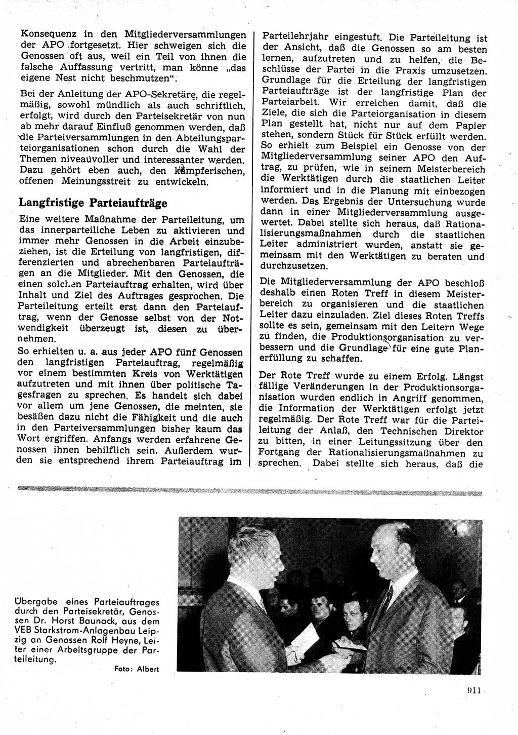 Neuer Weg (NW), Organ des Zentralkomitees (ZK) der SED (Sozialistische Einheitspartei Deutschlands) für Fragen des Parteilebens, 25. Jahrgang [Deutsche Demokratische Republik (DDR)] 1970, Seite 911 (NW ZK SED DDR 1970, S. 911)