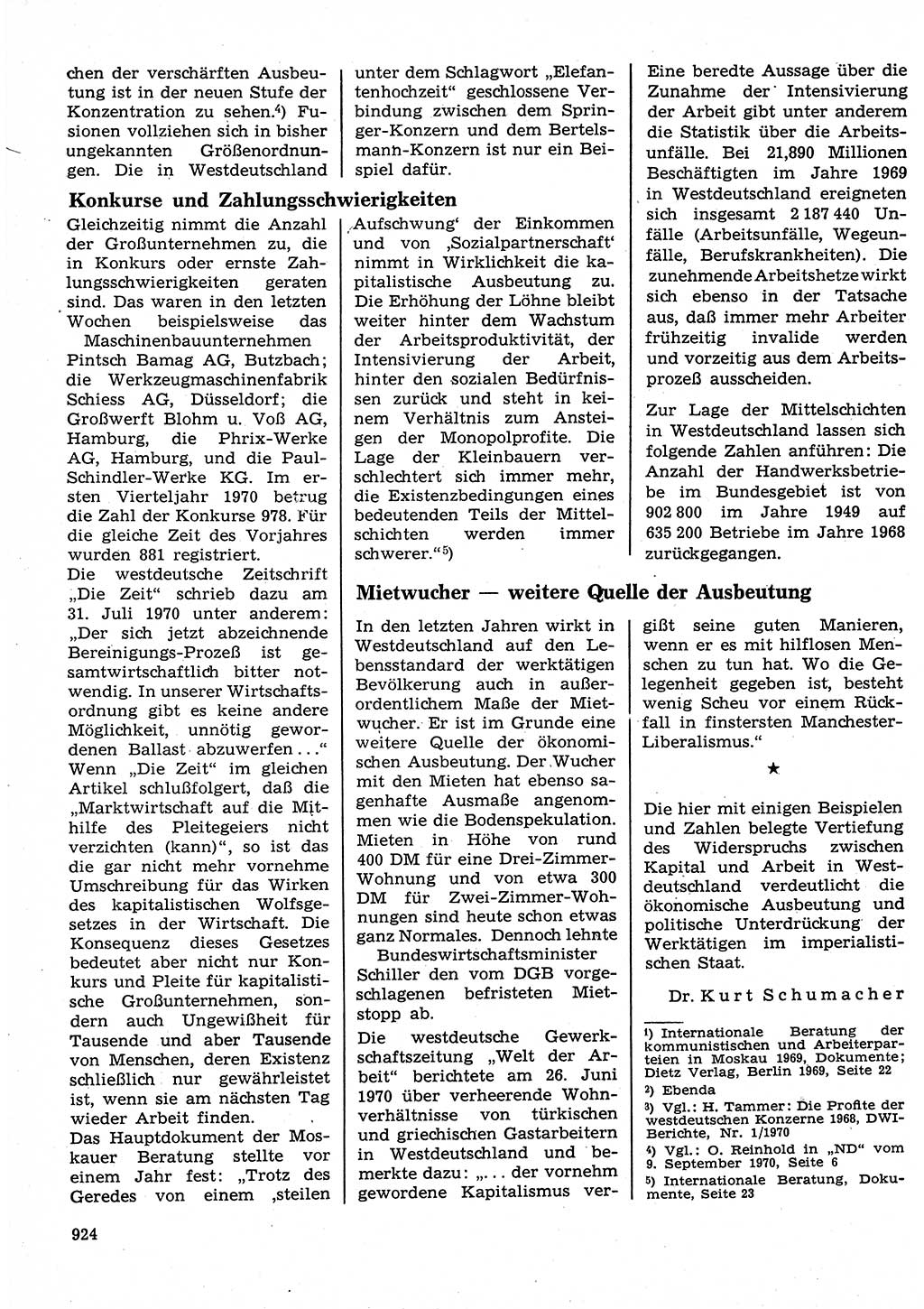 Neuer Weg (NW), Organ des Zentralkomitees (ZK) der SED (Sozialistische Einheitspartei Deutschlands) für Fragen des Parteilebens, 25. Jahrgang [Deutsche Demokratische Republik (DDR)] 1970, Seite 924 (NW ZK SED DDR 1970, S. 924)