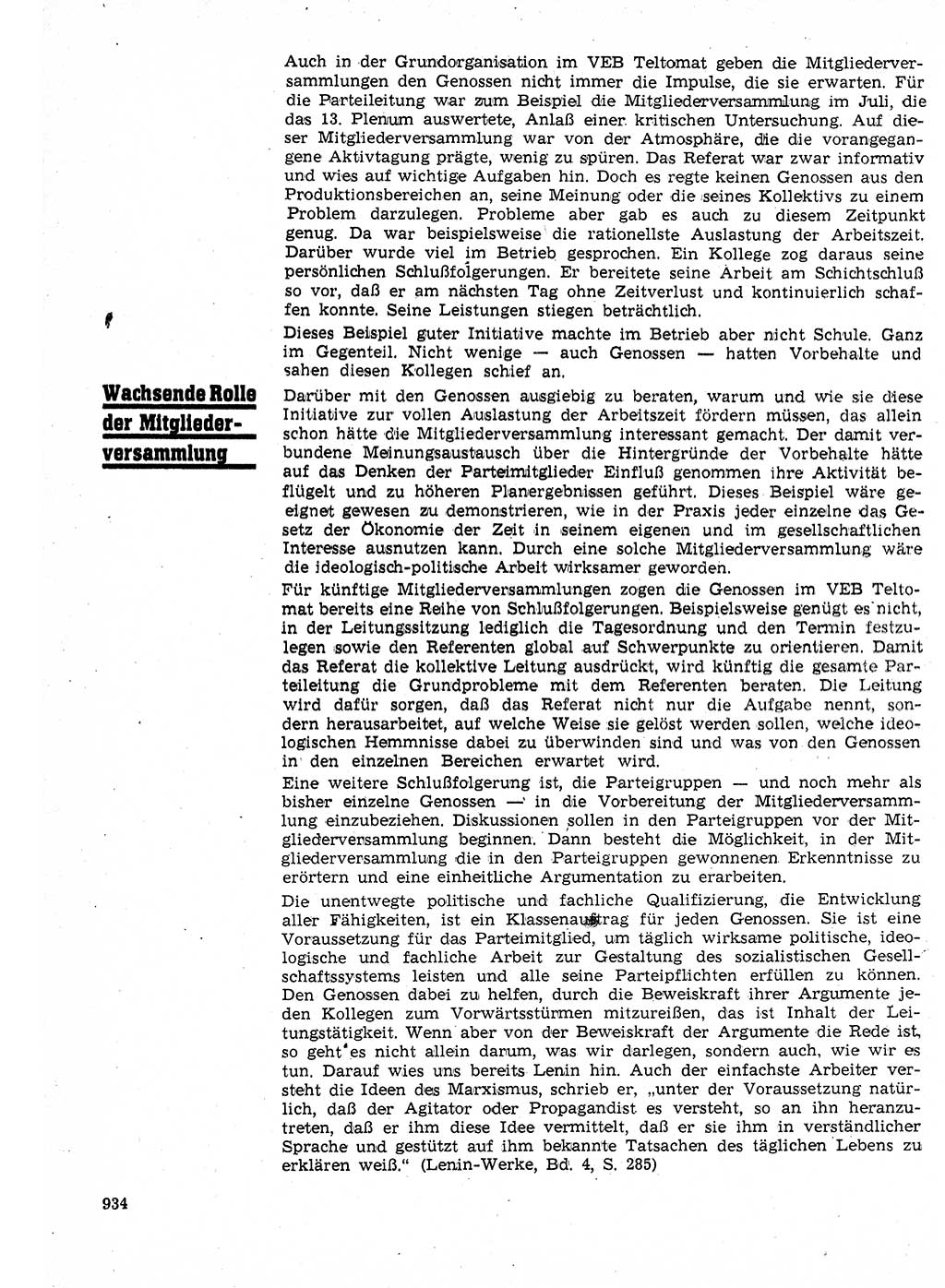 Neuer Weg (NW), Organ des Zentralkomitees (ZK) der SED (Sozialistische Einheitspartei Deutschlands) für Fragen des Parteilebens, 25. Jahrgang [Deutsche Demokratische Republik (DDR)] 1970, Seite 934 (NW ZK SED DDR 1970, S. 934)