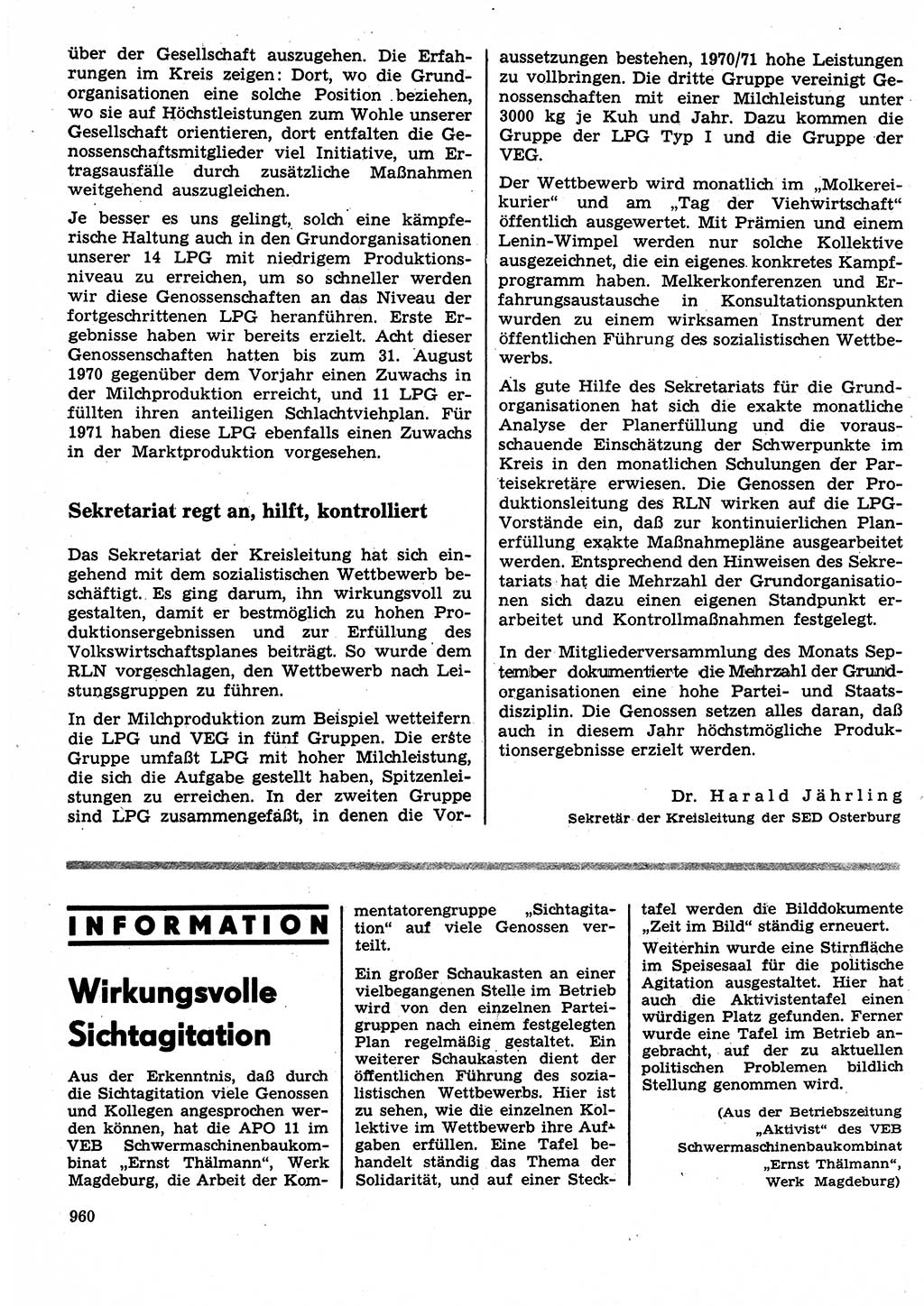 Neuer Weg (NW), Organ des Zentralkomitees (ZK) der SED (Sozialistische Einheitspartei Deutschlands) für Fragen des Parteilebens, 25. Jahrgang [Deutsche Demokratische Republik (DDR)] 1970, Seite 960 (NW ZK SED DDR 1970, S. 960)