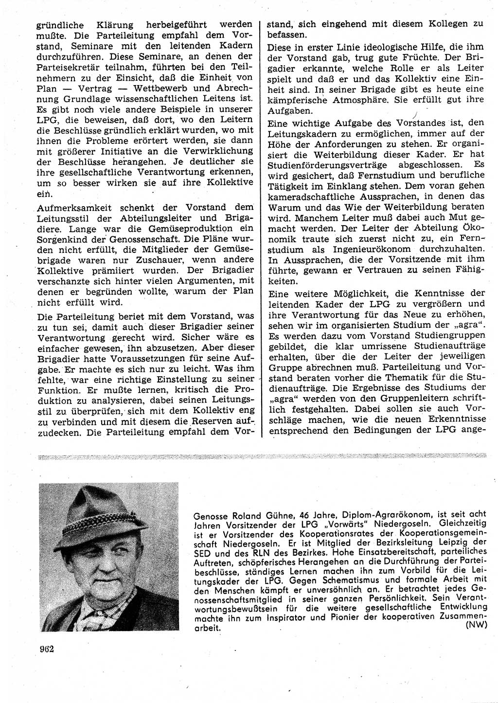 Neuer Weg (NW), Organ des Zentralkomitees (ZK) der SED (Sozialistische Einheitspartei Deutschlands) für Fragen des Parteilebens, 25. Jahrgang [Deutsche Demokratische Republik (DDR)] 1970, Seite 962 (NW ZK SED DDR 1970, S. 962)