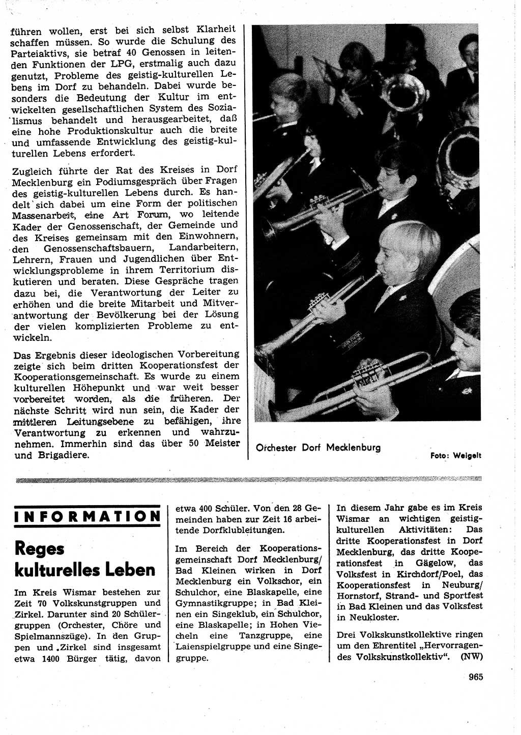 Neuer Weg (NW), Organ des Zentralkomitees (ZK) der SED (Sozialistische Einheitspartei Deutschlands) für Fragen des Parteilebens, 25. Jahrgang [Deutsche Demokratische Republik (DDR)] 1970, Seite 965 (NW ZK SED DDR 1970, S. 965)