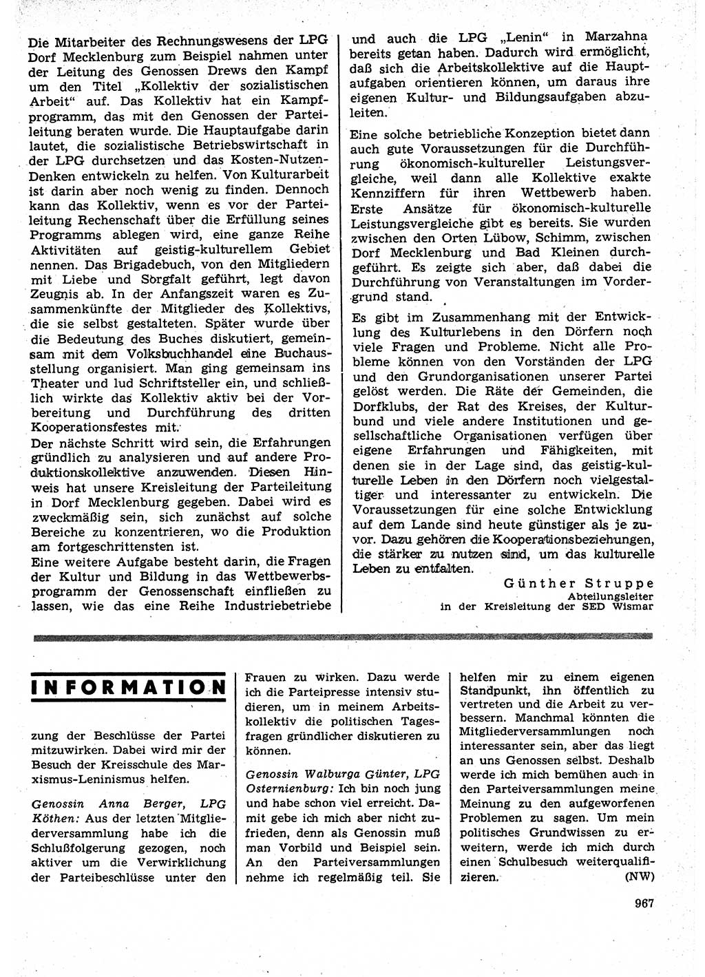 Neuer Weg (NW), Organ des Zentralkomitees (ZK) der SED (Sozialistische Einheitspartei Deutschlands) für Fragen des Parteilebens, 25. Jahrgang [Deutsche Demokratische Republik (DDR)] 1970, Seite 967 (NW ZK SED DDR 1970, S. 967)