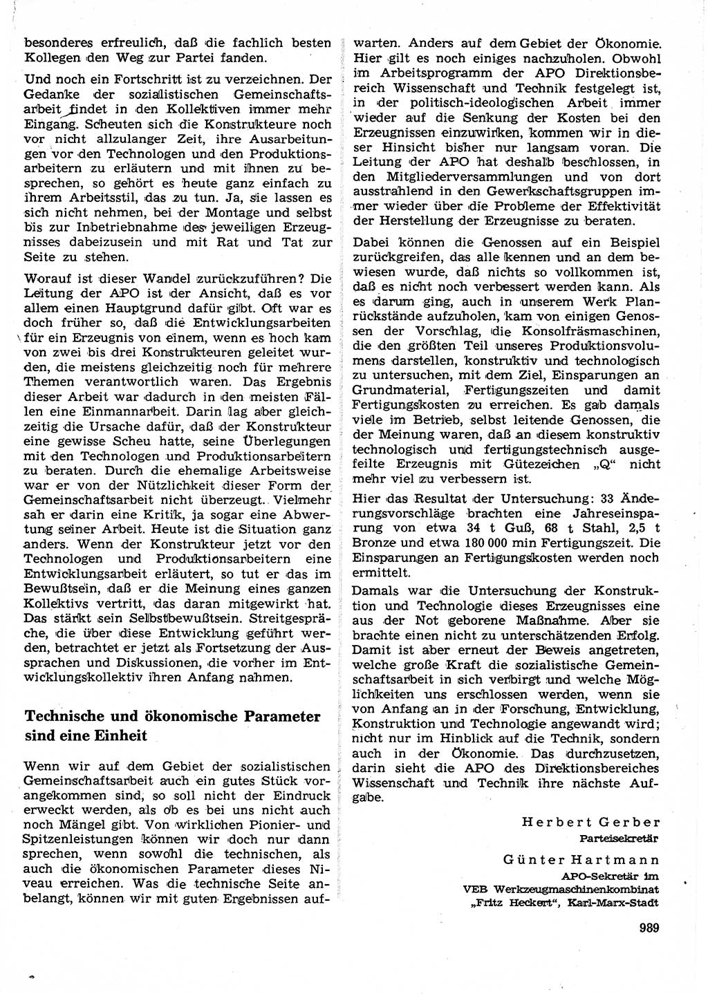 Neuer Weg (NW), Organ des Zentralkomitees (ZK) der SED (Sozialistische Einheitspartei Deutschlands) für Fragen des Parteilebens, 25. Jahrgang [Deutsche Demokratische Republik (DDR)] 1970, Seite 989 (NW ZK SED DDR 1970, S. 989)