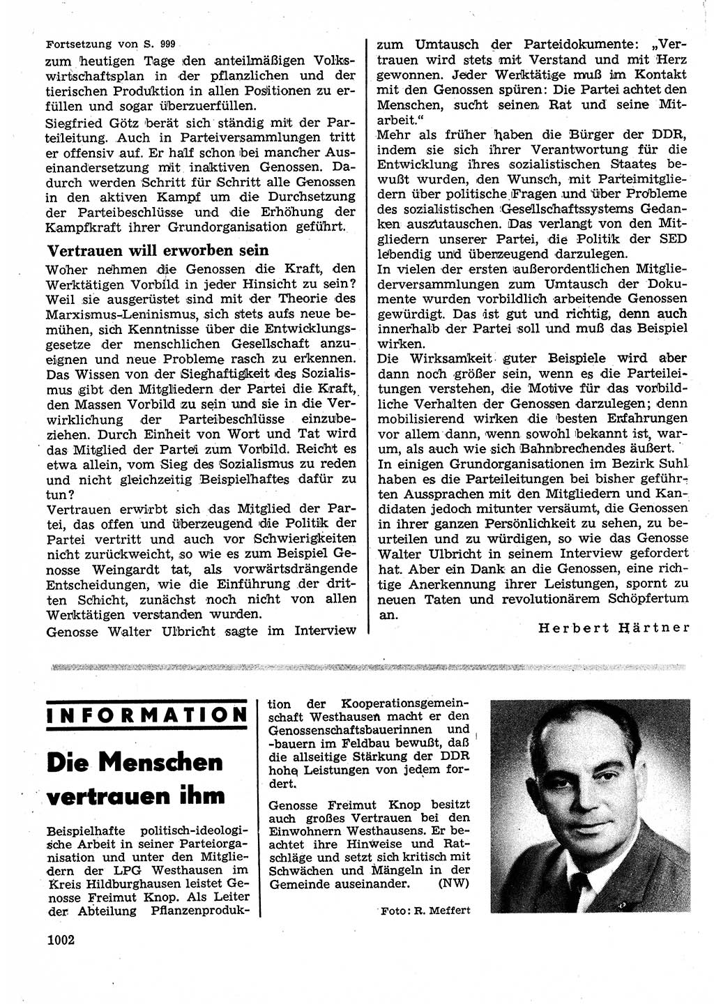 Neuer Weg (NW), Organ des Zentralkomitees (ZK) der SED (Sozialistische Einheitspartei Deutschlands) für Fragen des Parteilebens, 25. Jahrgang [Deutsche Demokratische Republik (DDR)] 1970, Seite 1002 (NW ZK SED DDR 1970, S. 1002)