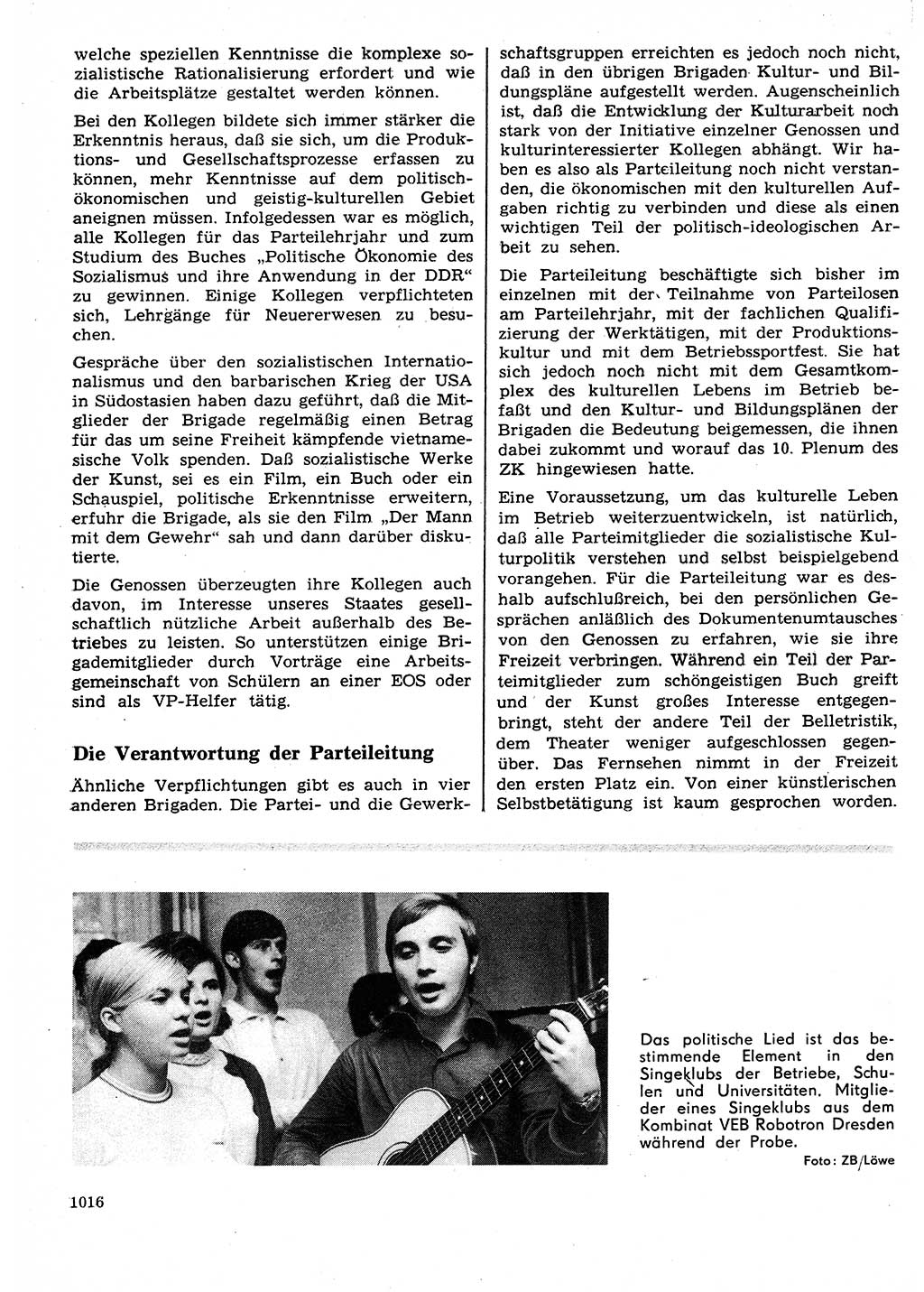 Neuer Weg (NW), Organ des Zentralkomitees (ZK) der SED (Sozialistische Einheitspartei Deutschlands) für Fragen des Parteilebens, 25. Jahrgang [Deutsche Demokratische Republik (DDR)] 1970, Seite 1016 (NW ZK SED DDR 1970, S. 1016)