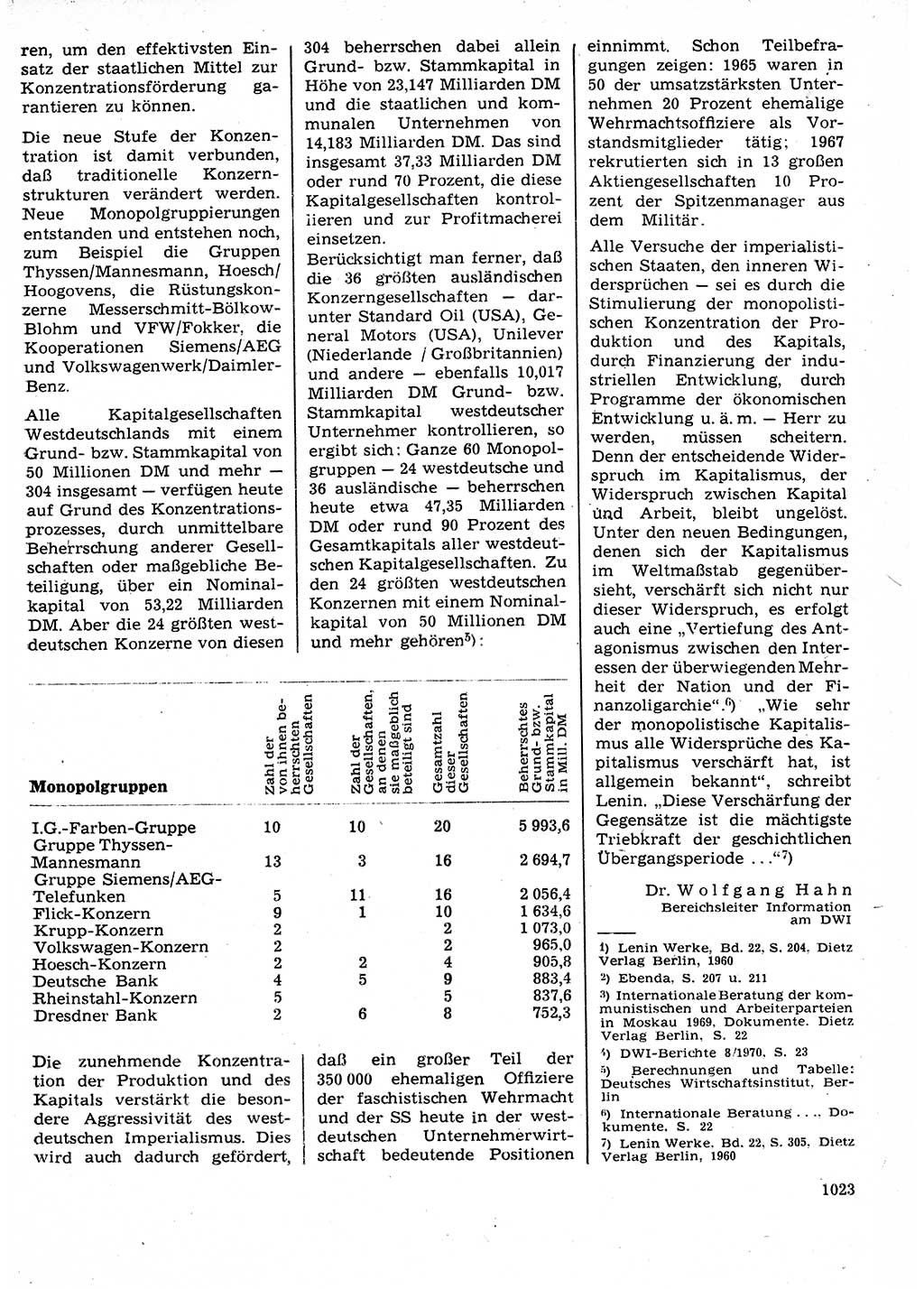 Neuer Weg (NW), Organ des Zentralkomitees (ZK) der SED (Sozialistische Einheitspartei Deutschlands) für Fragen des Parteilebens, 25. Jahrgang [Deutsche Demokratische Republik (DDR)] 1970, Seite 1023 (NW ZK SED DDR 1970, S. 1023)