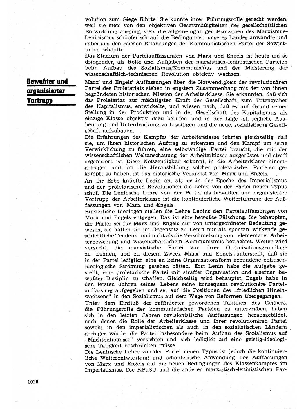 Neuer Weg (NW), Organ des Zentralkomitees (ZK) der SED (Sozialistische Einheitspartei Deutschlands) für Fragen des Parteilebens, 25. Jahrgang [Deutsche Demokratische Republik (DDR)] 1970, Seite 1026 (NW ZK SED DDR 1970, S. 1026)