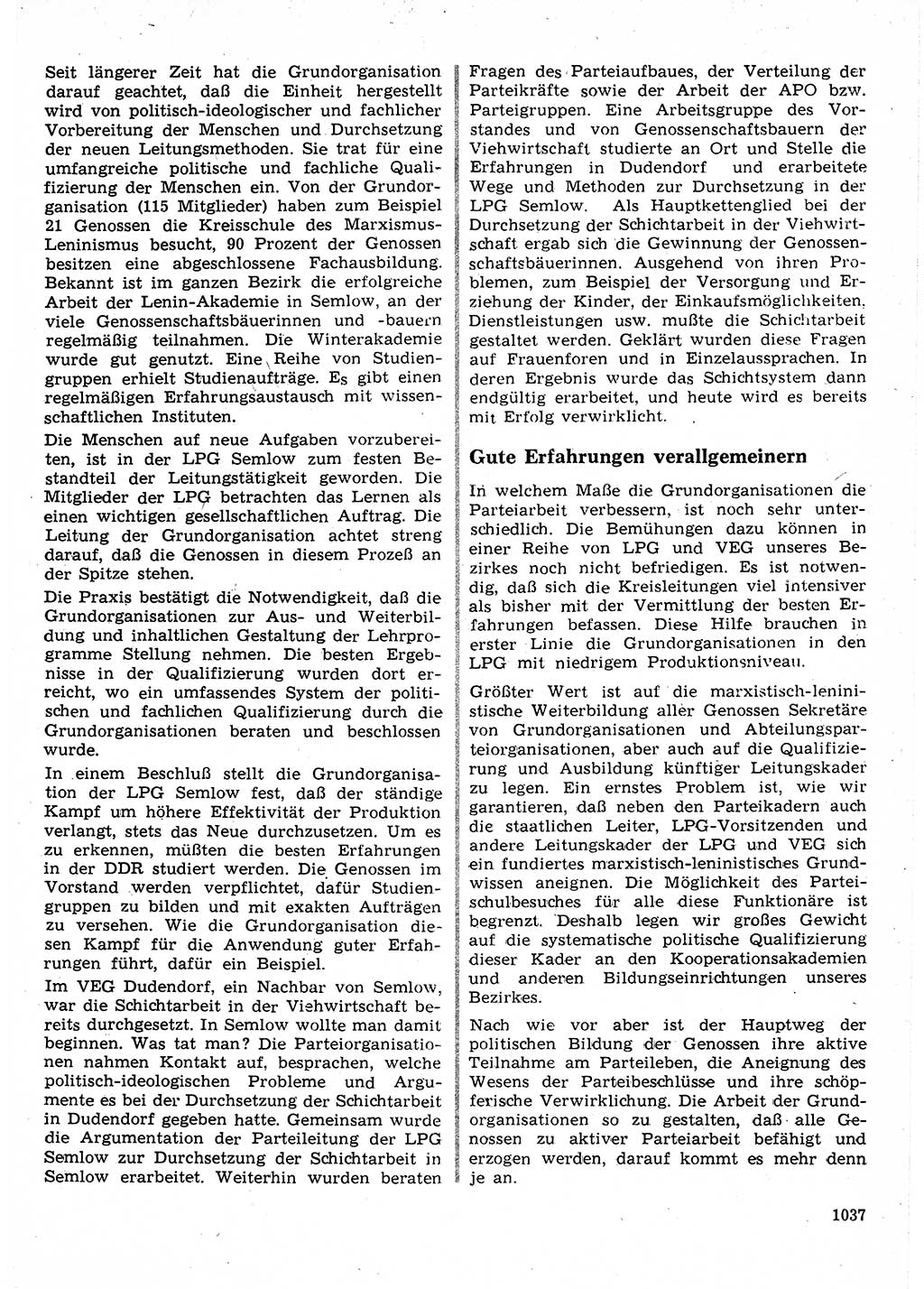 Neuer Weg (NW), Organ des Zentralkomitees (ZK) der SED (Sozialistische Einheitspartei Deutschlands) für Fragen des Parteilebens, 25. Jahrgang [Deutsche Demokratische Republik (DDR)] 1970, Seite 1037 (NW ZK SED DDR 1970, S. 1037)