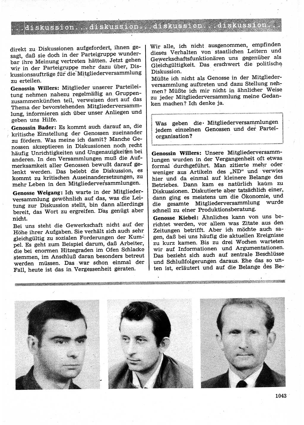 Neuer Weg (NW), Organ des Zentralkomitees (ZK) der SED (Sozialistische Einheitspartei Deutschlands) für Fragen des Parteilebens, 25. Jahrgang [Deutsche Demokratische Republik (DDR)] 1970, Seite 1043 (NW ZK SED DDR 1970, S. 1043)