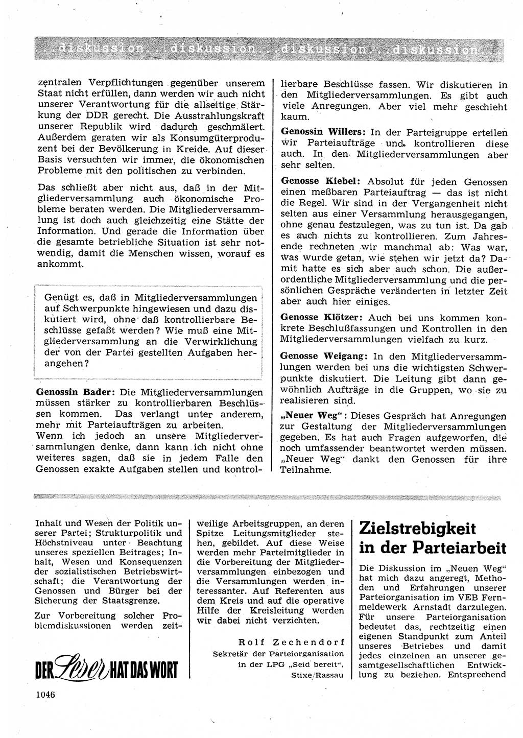 Neuer Weg (NW), Organ des Zentralkomitees (ZK) der SED (Sozialistische Einheitspartei Deutschlands) für Fragen des Parteilebens, 25. Jahrgang [Deutsche Demokratische Republik (DDR)] 1970, Seite 1046 (NW ZK SED DDR 1970, S. 1046)