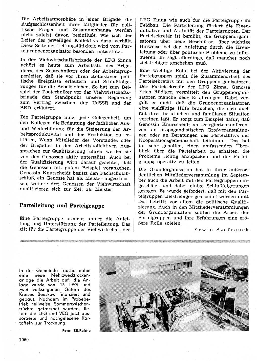 Neuer Weg (NW), Organ des Zentralkomitees (ZK) der SED (Sozialistische Einheitspartei Deutschlands) für Fragen des Parteilebens, 25. Jahrgang [Deutsche Demokratische Republik (DDR)] 1970, Seite 1060 (NW ZK SED DDR 1970, S. 1060)