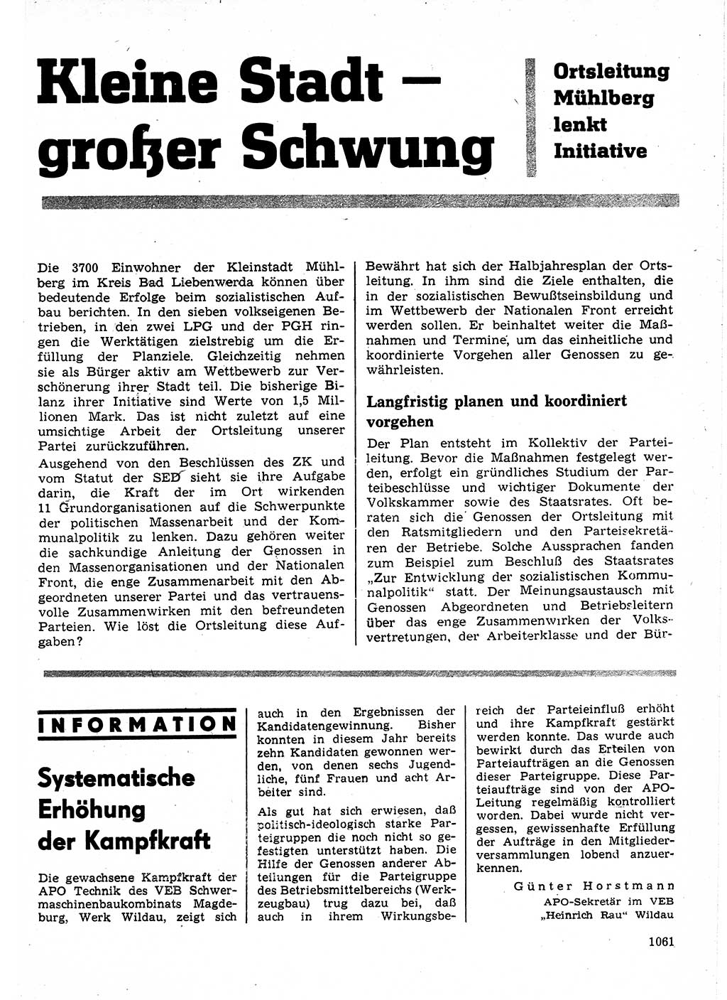 Neuer Weg (NW), Organ des Zentralkomitees (ZK) der SED (Sozialistische Einheitspartei Deutschlands) für Fragen des Parteilebens, 25. Jahrgang [Deutsche Demokratische Republik (DDR)] 1970, Seite 1061 (NW ZK SED DDR 1970, S. 1061)