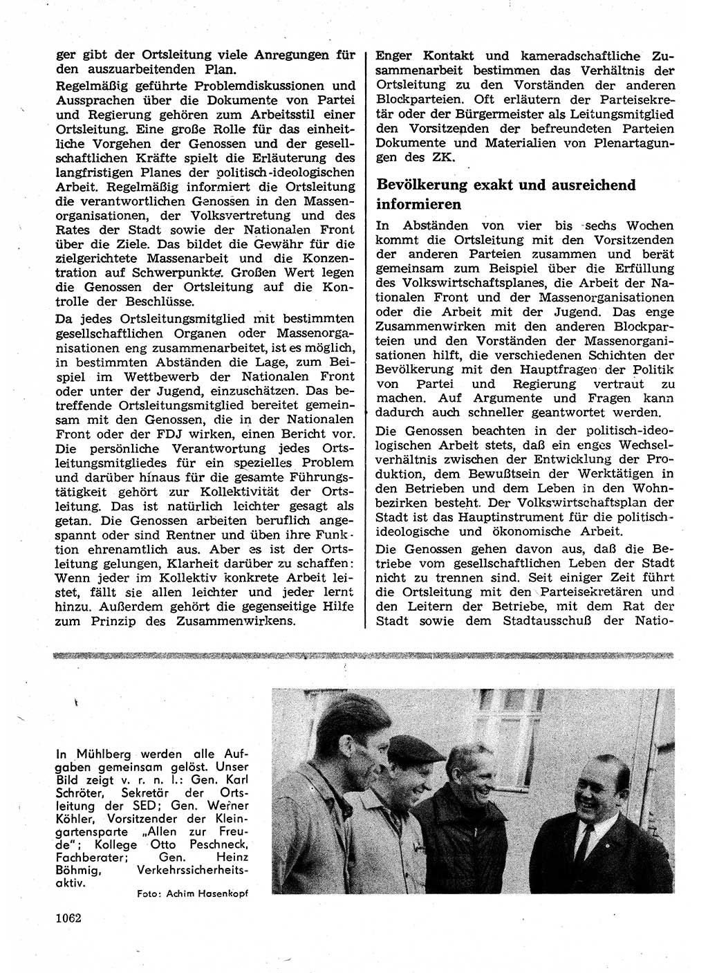 Neuer Weg (NW), Organ des Zentralkomitees (ZK) der SED (Sozialistische Einheitspartei Deutschlands) für Fragen des Parteilebens, 25. Jahrgang [Deutsche Demokratische Republik (DDR)] 1970, Seite 1062 (NW ZK SED DDR 1970, S. 1062)