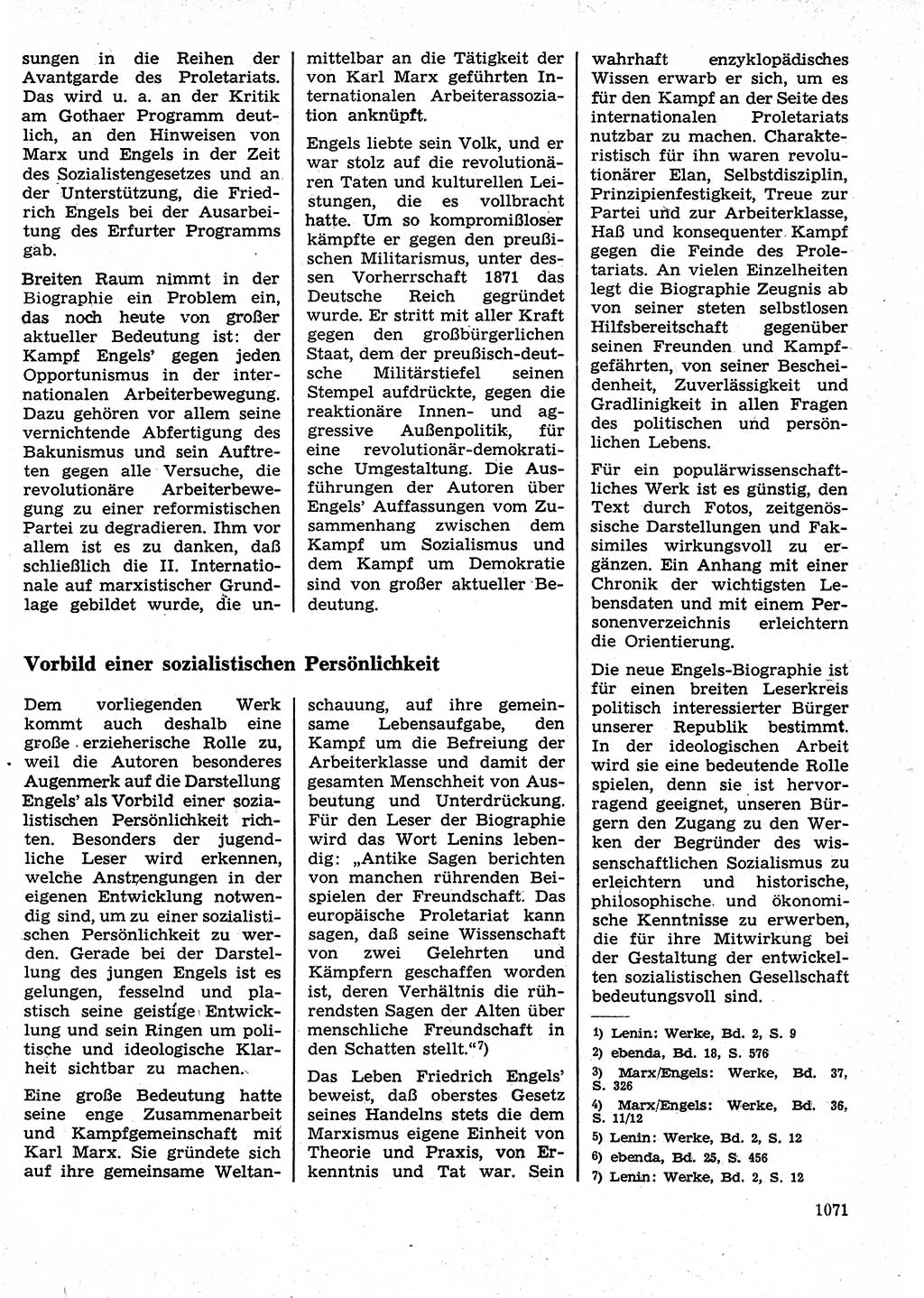 Neuer Weg (NW), Organ des Zentralkomitees (ZK) der SED (Sozialistische Einheitspartei Deutschlands) für Fragen des Parteilebens, 25. Jahrgang [Deutsche Demokratische Republik (DDR)] 1970, Seite 1071 (NW ZK SED DDR 1970, S. 1071)