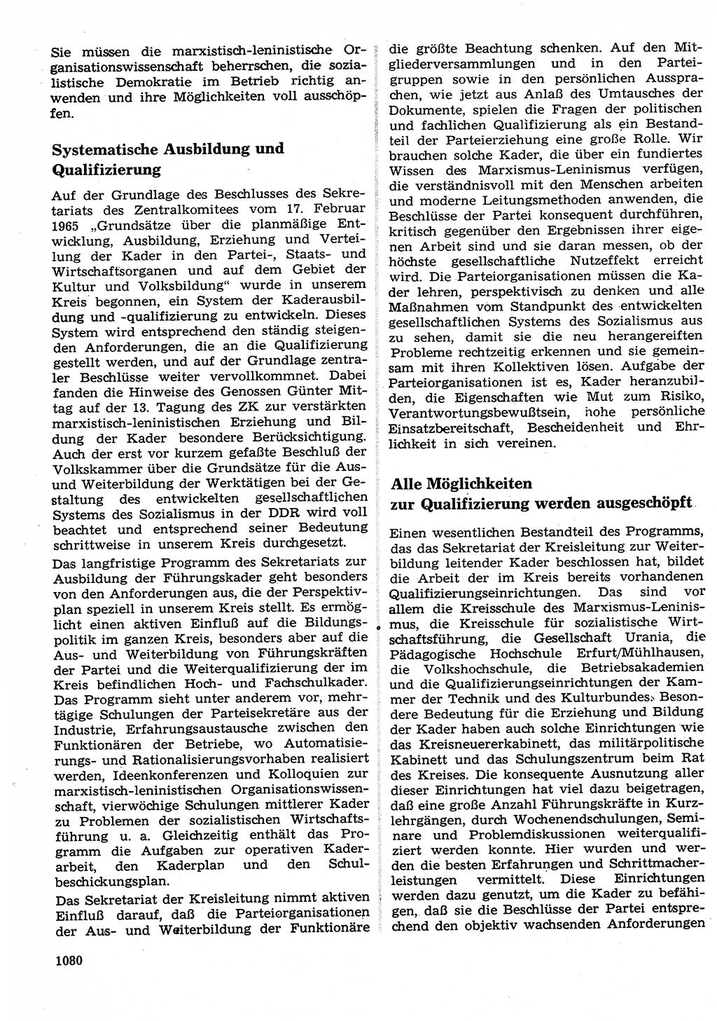 Neuer Weg (NW), Organ des Zentralkomitees (ZK) der SED (Sozialistische Einheitspartei Deutschlands) für Fragen des Parteilebens, 25. Jahrgang [Deutsche Demokratische Republik (DDR)] 1970, Seite 1080 (NW ZK SED DDR 1970, S. 1080)