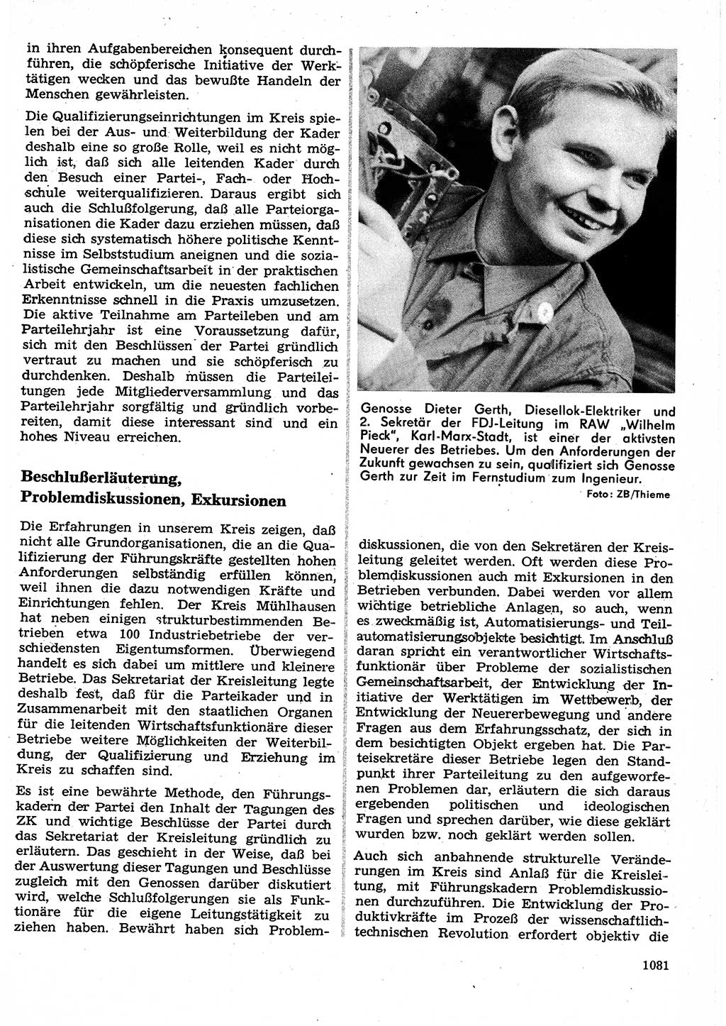 Neuer Weg (NW), Organ des Zentralkomitees (ZK) der SED (Sozialistische Einheitspartei Deutschlands) für Fragen des Parteilebens, 25. Jahrgang [Deutsche Demokratische Republik (DDR)] 1970, Seite 1081 (NW ZK SED DDR 1970, S. 1081)
