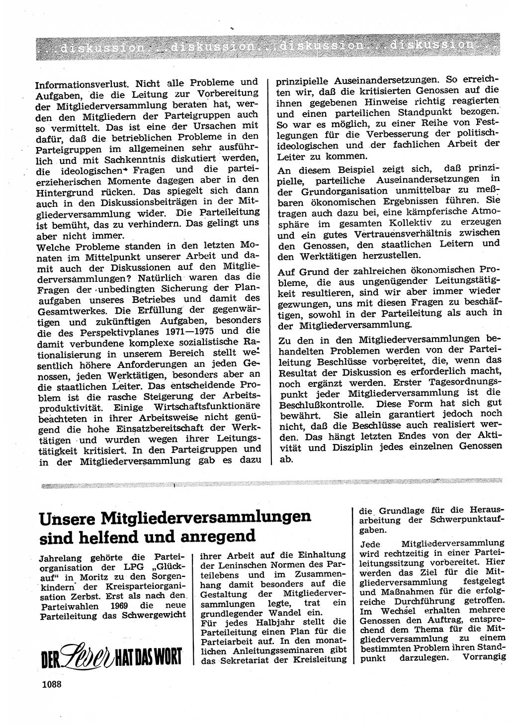 Neuer Weg (NW), Organ des Zentralkomitees (ZK) der SED (Sozialistische Einheitspartei Deutschlands) für Fragen des Parteilebens, 25. Jahrgang [Deutsche Demokratische Republik (DDR)] 1970, Seite 1088 (NW ZK SED DDR 1970, S. 1088)