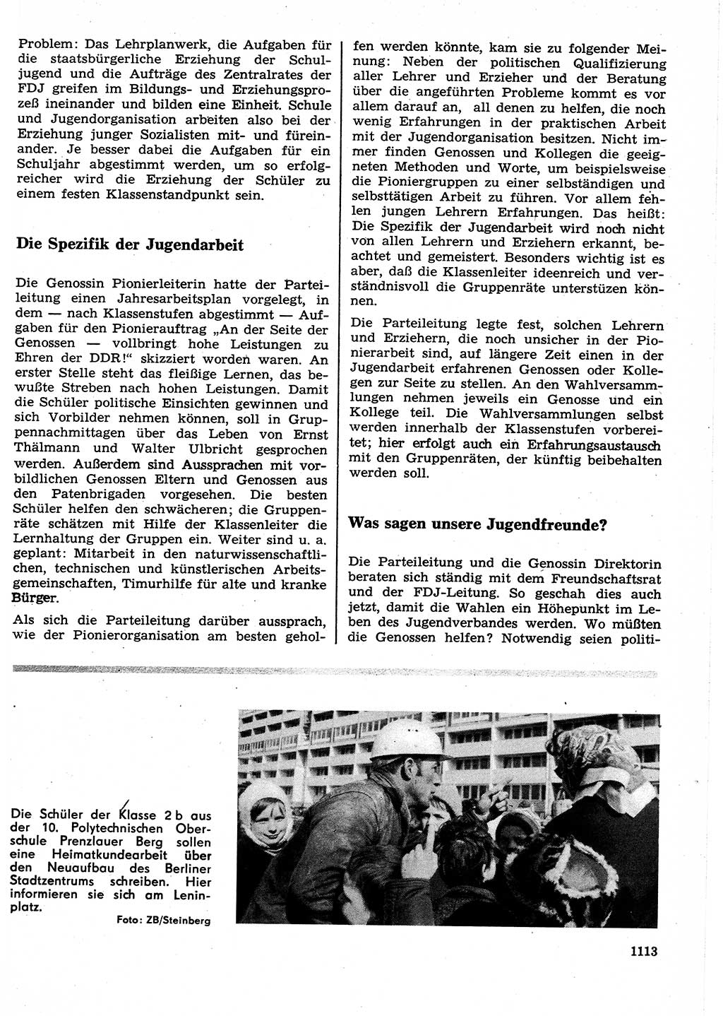 Neuer Weg (NW), Organ des Zentralkomitees (ZK) der SED (Sozialistische Einheitspartei Deutschlands) für Fragen des Parteilebens, 25. Jahrgang [Deutsche Demokratische Republik (DDR)] 1970, Seite 1113 (NW ZK SED DDR 1970, S. 1113)