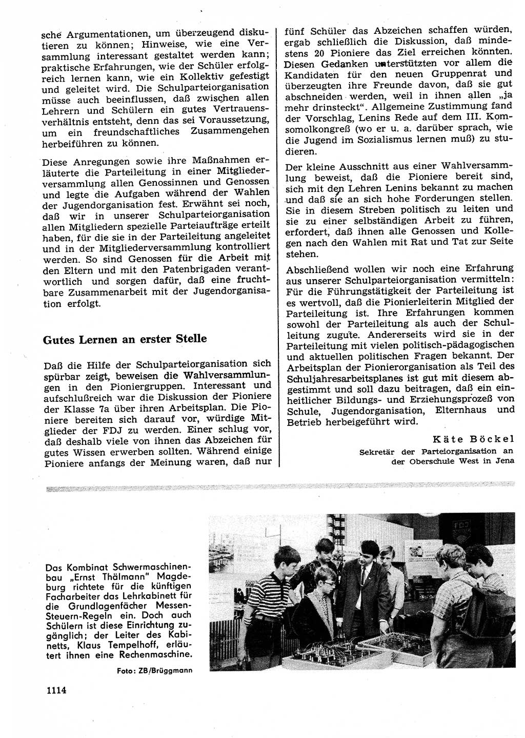 Neuer Weg (NW), Organ des Zentralkomitees (ZK) der SED (Sozialistische Einheitspartei Deutschlands) für Fragen des Parteilebens, 25. Jahrgang [Deutsche Demokratische Republik (DDR)] 1970, Seite 1114 (NW ZK SED DDR 1970, S. 1114)