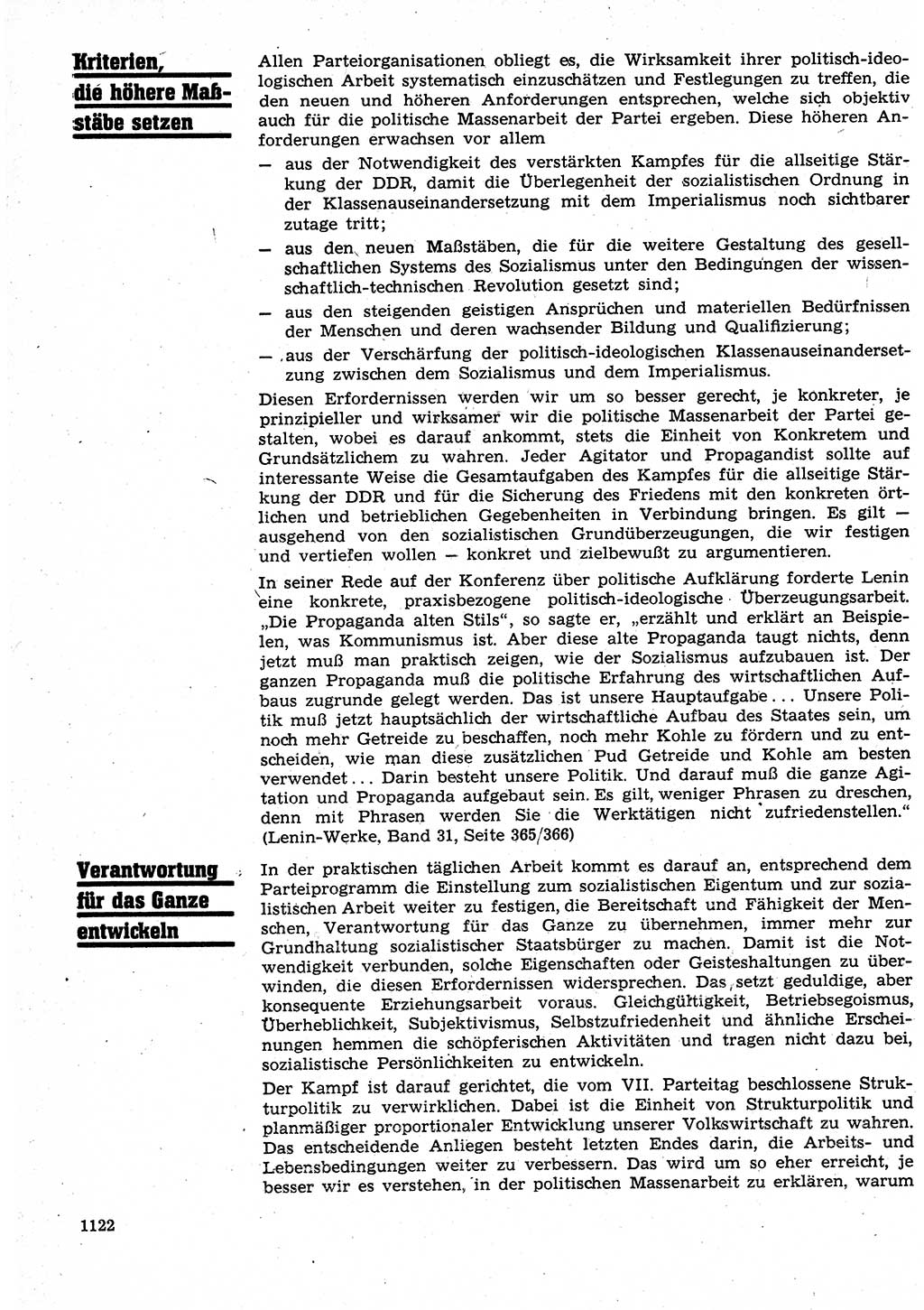 Neuer Weg (NW), Organ des Zentralkomitees (ZK) der SED (Sozialistische Einheitspartei Deutschlands) für Fragen des Parteilebens, 25. Jahrgang [Deutsche Demokratische Republik (DDR)] 1970, Seite 1122 (NW ZK SED DDR 1970, S. 1122)