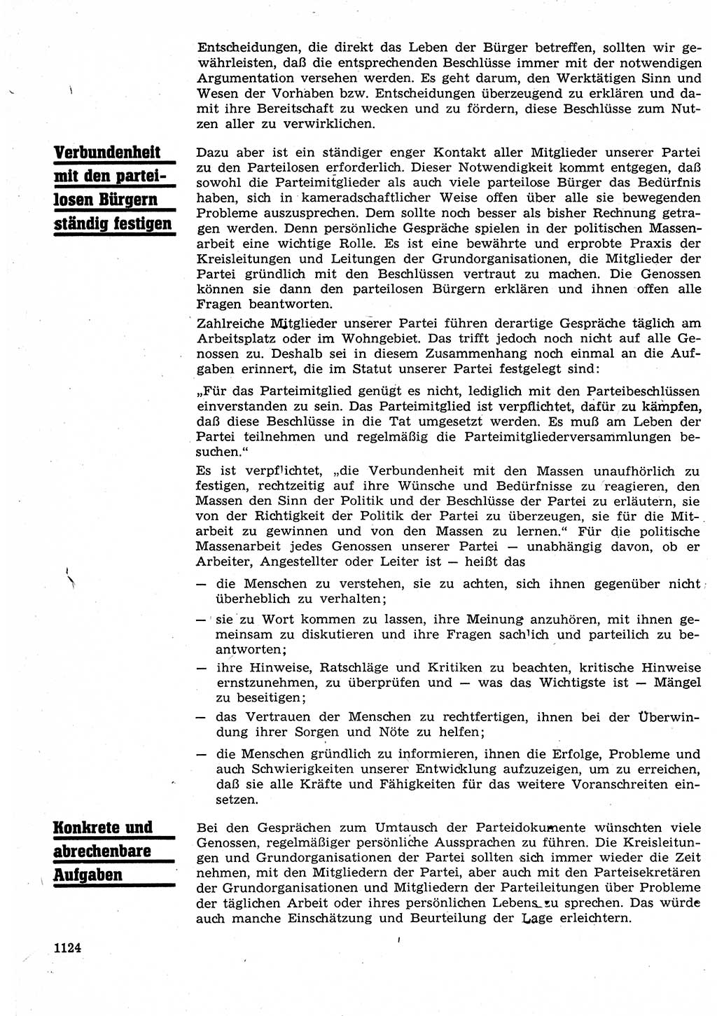 Neuer Weg (NW), Organ des Zentralkomitees (ZK) der SED (Sozialistische Einheitspartei Deutschlands) für Fragen des Parteilebens, 25. Jahrgang [Deutsche Demokratische Republik (DDR)] 1970, Seite 1124 (NW ZK SED DDR 1970, S. 1124)