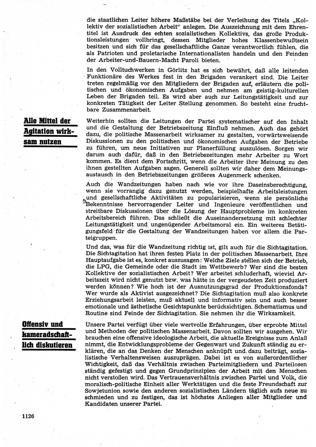 Neuer Weg (NW), Organ des Zentralkomitees (ZK) der SED (Sozialistische Einheitspartei Deutschlands) für Fragen des Parteilebens, 25. Jahrgang [Deutsche Demokratische Republik (DDR)] 1970, Seite 1126 (NW ZK SED DDR 1970, S. 1126)