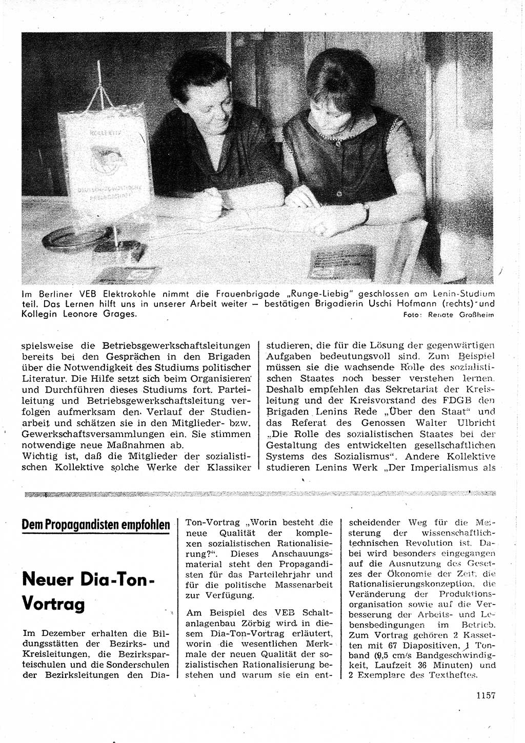 Neuer Weg (NW), Organ des Zentralkomitees (ZK) der SED (Sozialistische Einheitspartei Deutschlands) für Fragen des Parteilebens, 25. Jahrgang [Deutsche Demokratische Republik (DDR)] 1970, Seite 1157 (NW ZK SED DDR 1970, S. 1157)