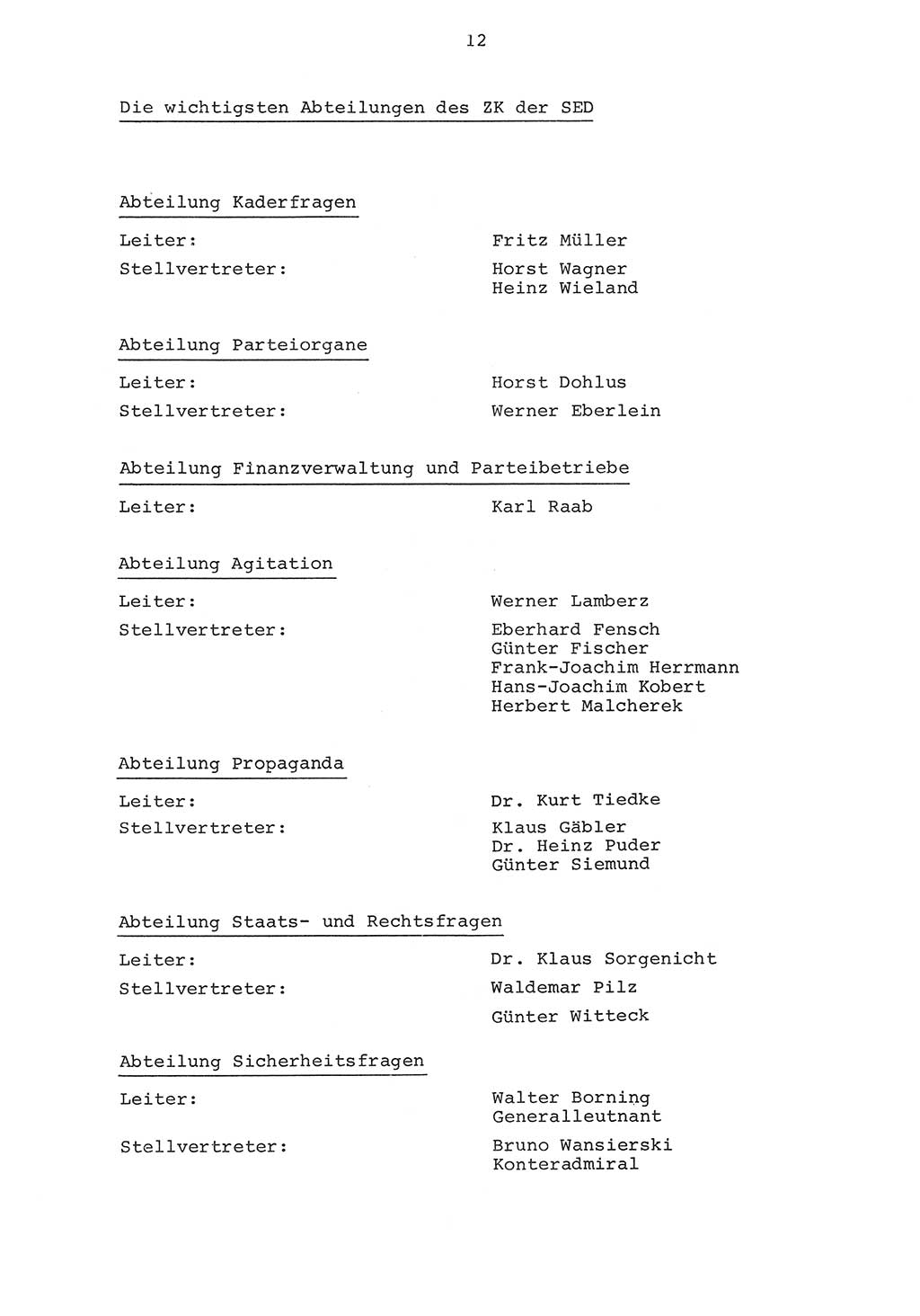 Parteiapparat der Deutschen Demokratischen Republik (DDR) 1970, Seite 12 (Parteiapp. DDR 1970, S. 12)