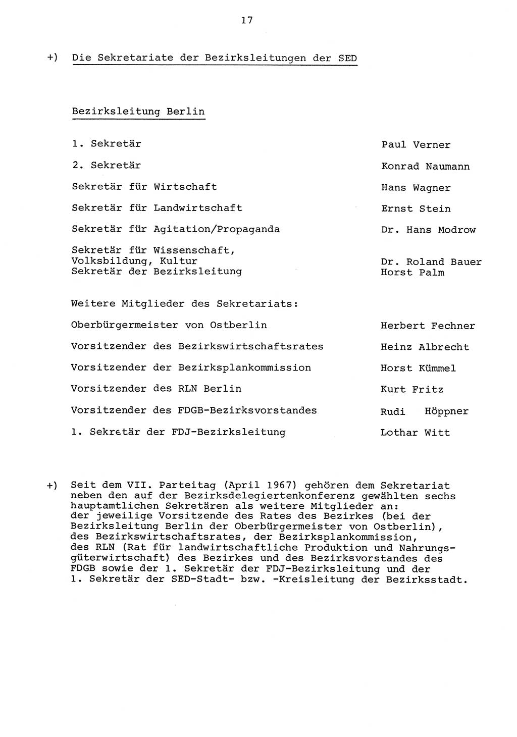 Parteiapparat der Deutschen Demokratischen Republik (DDR) 1970, Seite 17 (Parteiapp. DDR 1970, S. 17)