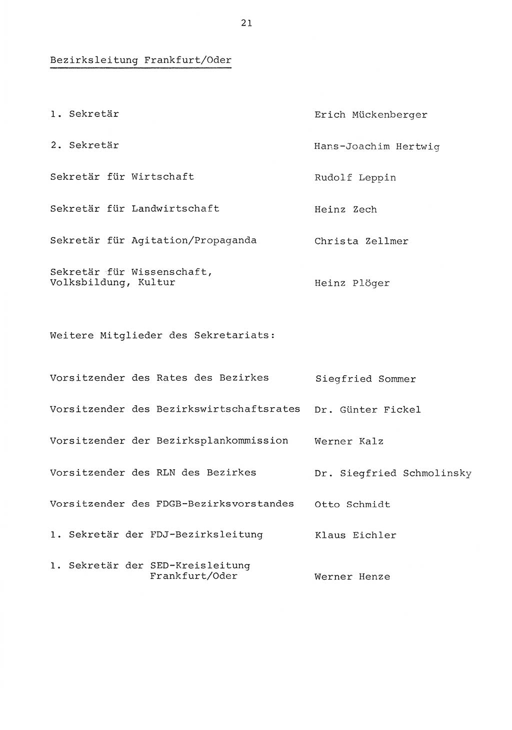 Parteiapparat der Deutschen Demokratischen Republik (DDR) 1970, Seite 21 (Parteiapp. DDR 1970, S. 21)