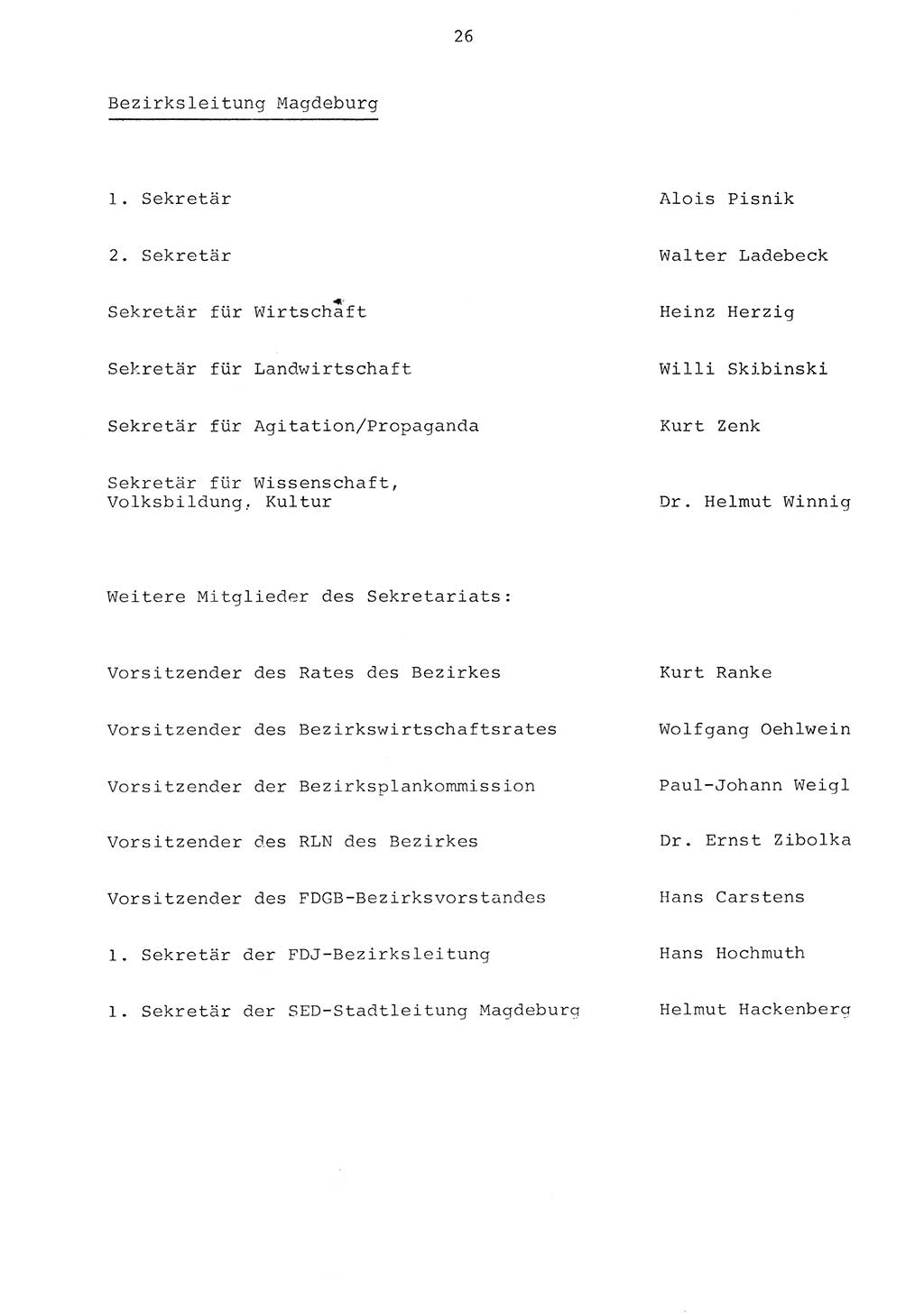 Parteiapparat der Deutschen Demokratischen Republik (DDR) 1970, Seite 26 (Parteiapp. DDR 1970, S. 26)