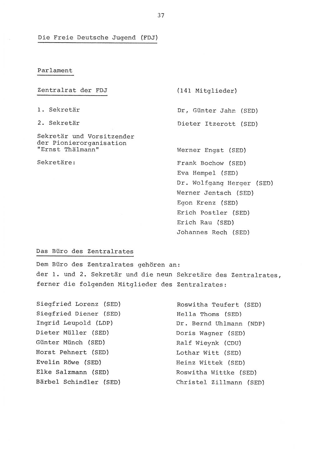 Parteiapparat der Deutschen Demokratischen Republik (DDR) 1970, Seite 37 (Parteiapp. DDR 1970, S. 37)