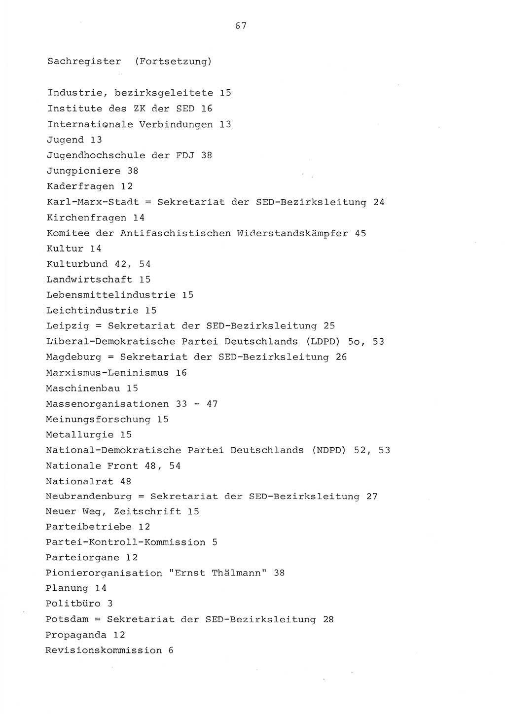 Parteiapparat der Deutschen Demokratischen Republik (DDR) 1970, Seite 67 (Parteiapp. DDR 1970, S. 67)