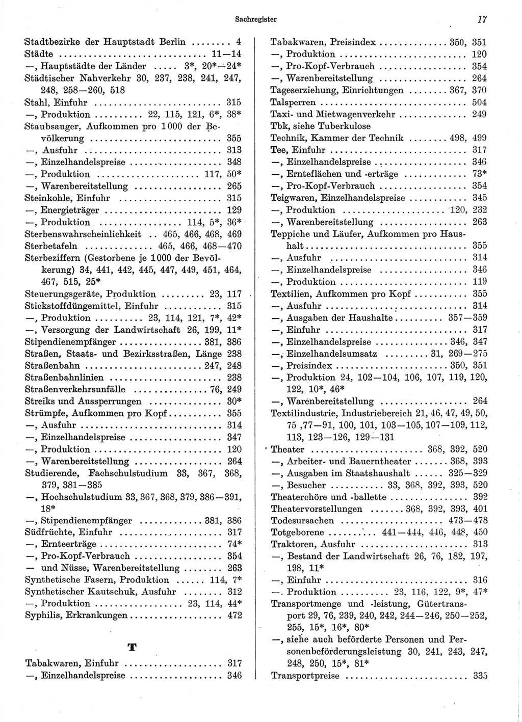 Statistisches Jahrbuch der Deutschen Demokratischen Republik (DDR) 1970, Seite 17 (Stat. Jb. DDR 1970, S. 17)