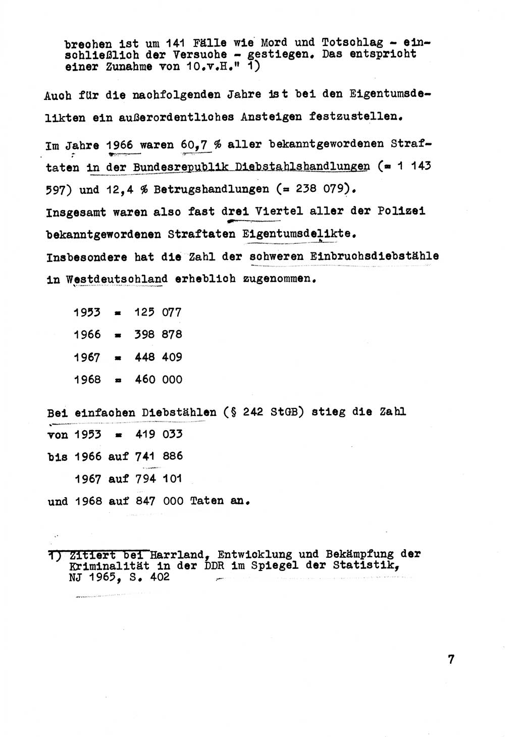 Strafrecht der DDR (Deutsche Demokratische Republik), Besonderer Teil, Lehrmaterial, Heft 5 1970, Seite 7 (Strafr. DDR BT Lehrmat. H. 5 1970, S. 7)