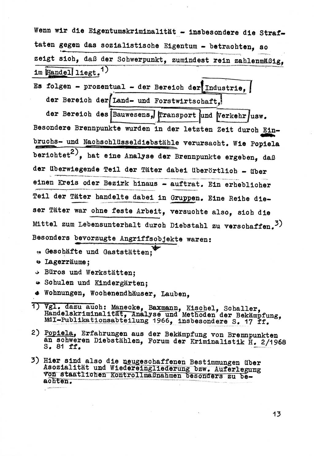Strafrecht der DDR (Deutsche Demokratische Republik), Besonderer Teil, Lehrmaterial, Heft 5 1970, Seite 13 (Strafr. DDR BT Lehrmat. H. 5 1970, S. 13)