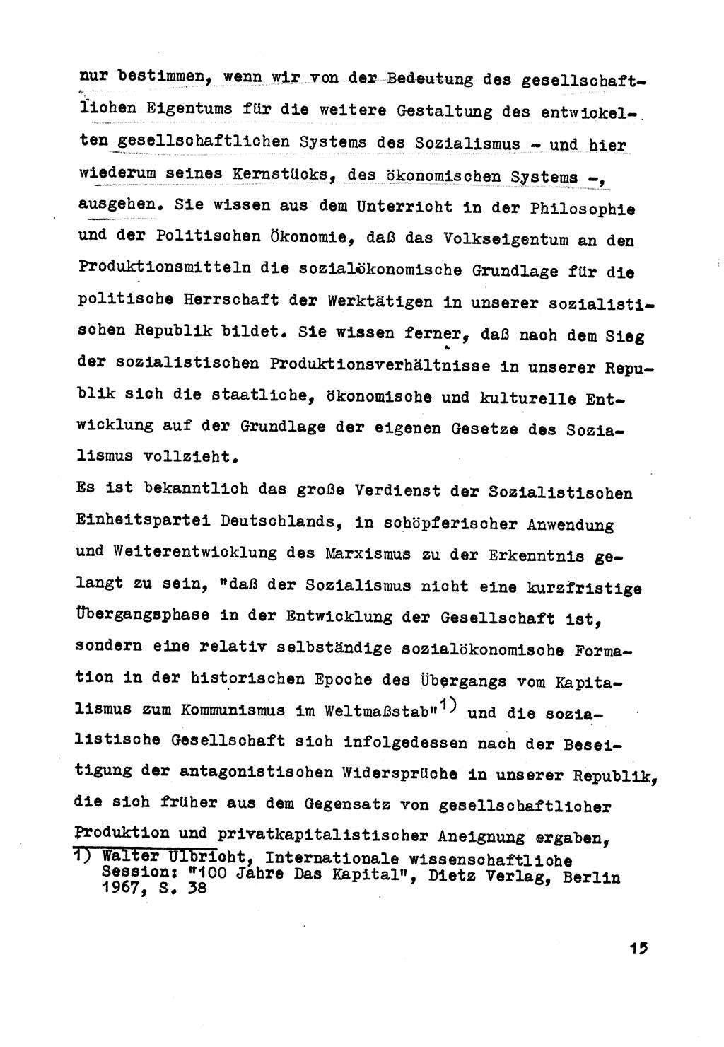 Strafrecht der DDR (Deutsche Demokratische Republik), Besonderer Teil, Lehrmaterial, Heft 5 1970, Seite 15 (Strafr. DDR BT Lehrmat. H. 5 1970, S. 15)