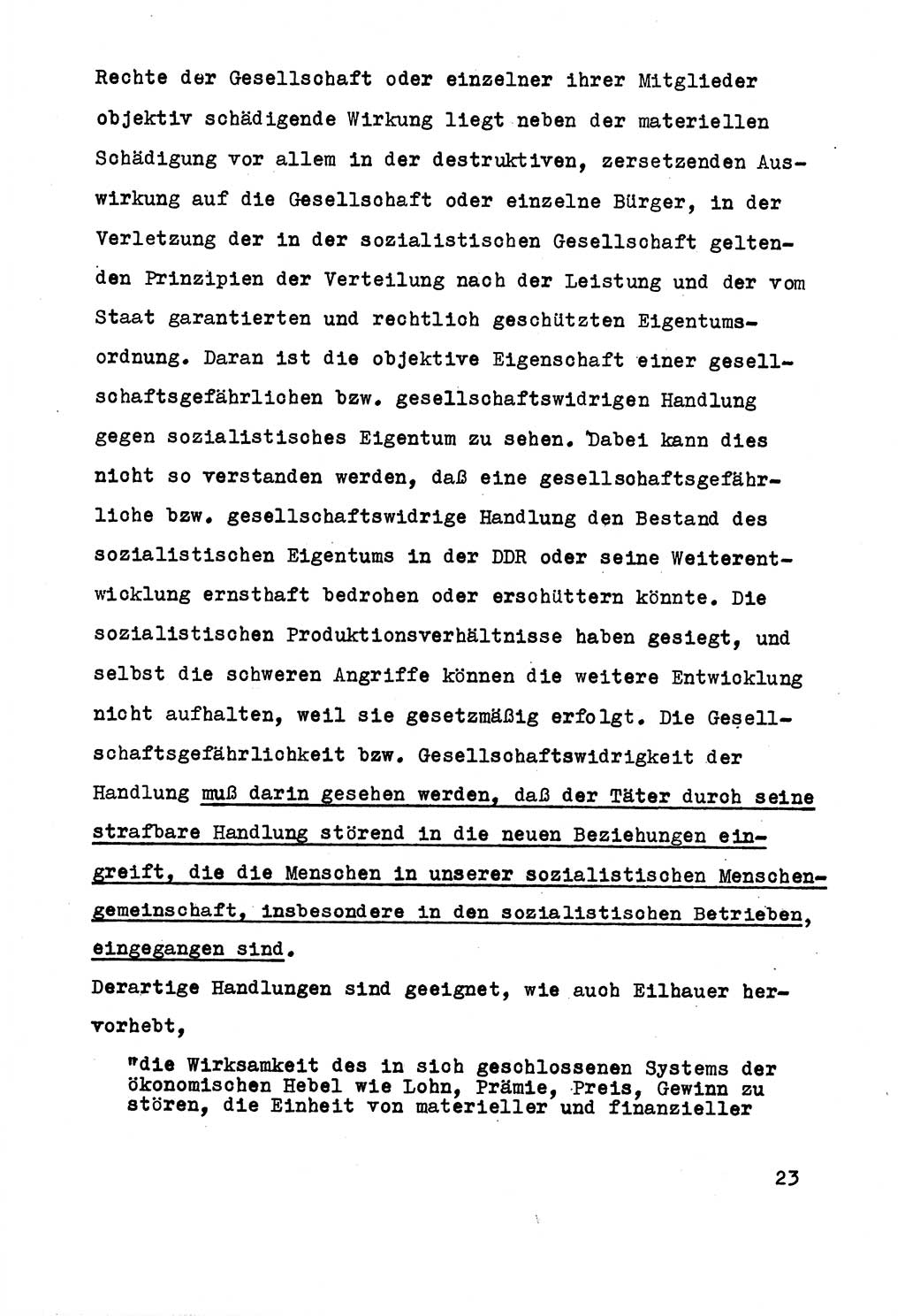 Strafrecht der DDR (Deutsche Demokratische Republik), Besonderer Teil, Lehrmaterial, Heft 5 1970, Seite 23 (Strafr. DDR BT Lehrmat. H. 5 1970, S. 23)