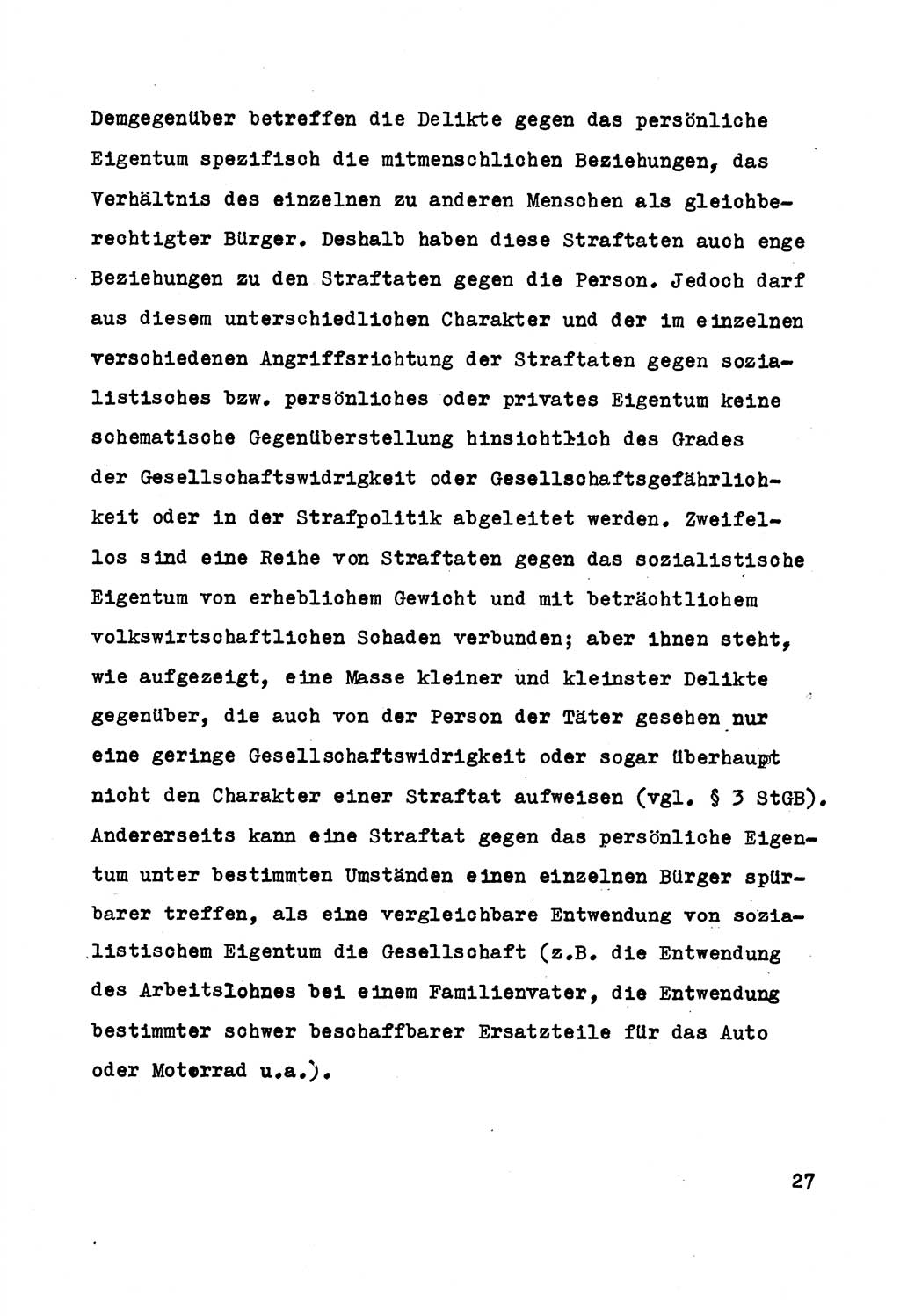 Strafrecht der DDR (Deutsche Demokratische Republik), Besonderer Teil, Lehrmaterial, Heft 5 1970, Seite 27 (Strafr. DDR BT Lehrmat. H. 5 1970, S. 27)