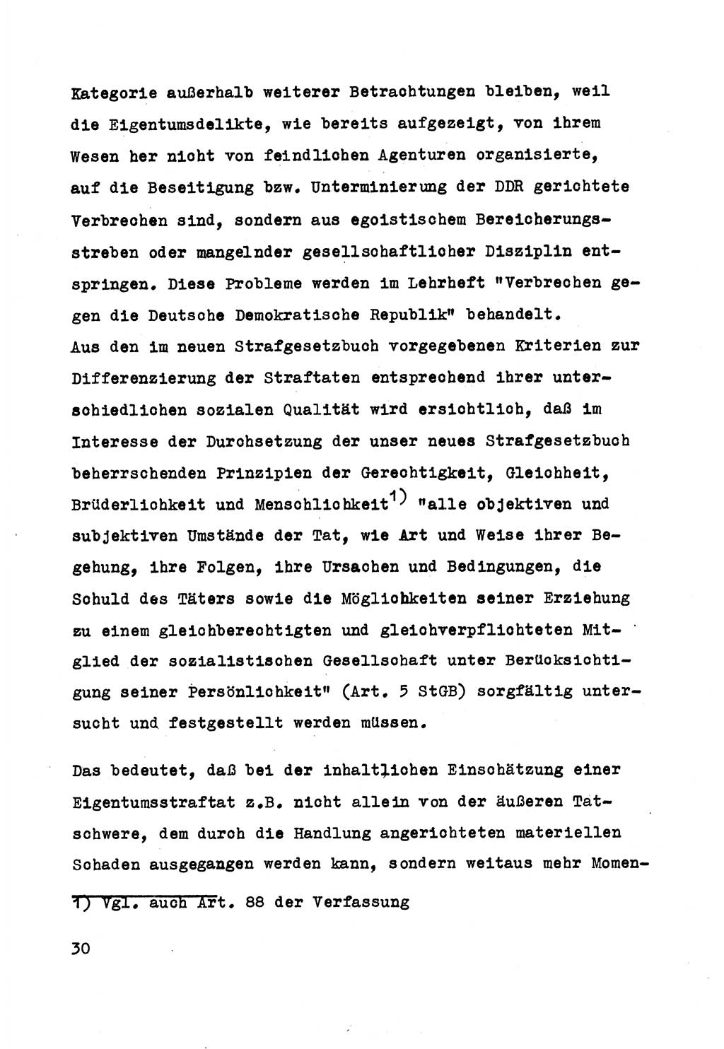 Strafrecht der DDR (Deutsche Demokratische Republik), Besonderer Teil, Lehrmaterial, Heft 5 1970, Seite 30 (Strafr. DDR BT Lehrmat. H. 5 1970, S. 30)