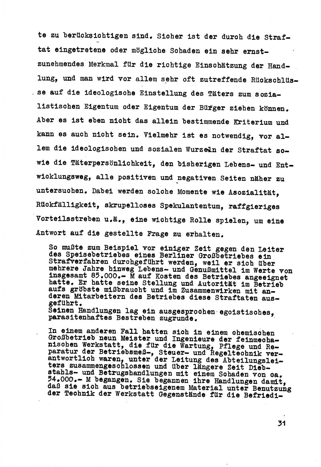 Strafrecht der DDR (Deutsche Demokratische Republik), Besonderer Teil, Lehrmaterial, Heft 5 1970, Seite 31 (Strafr. DDR BT Lehrmat. H. 5 1970, S. 31)